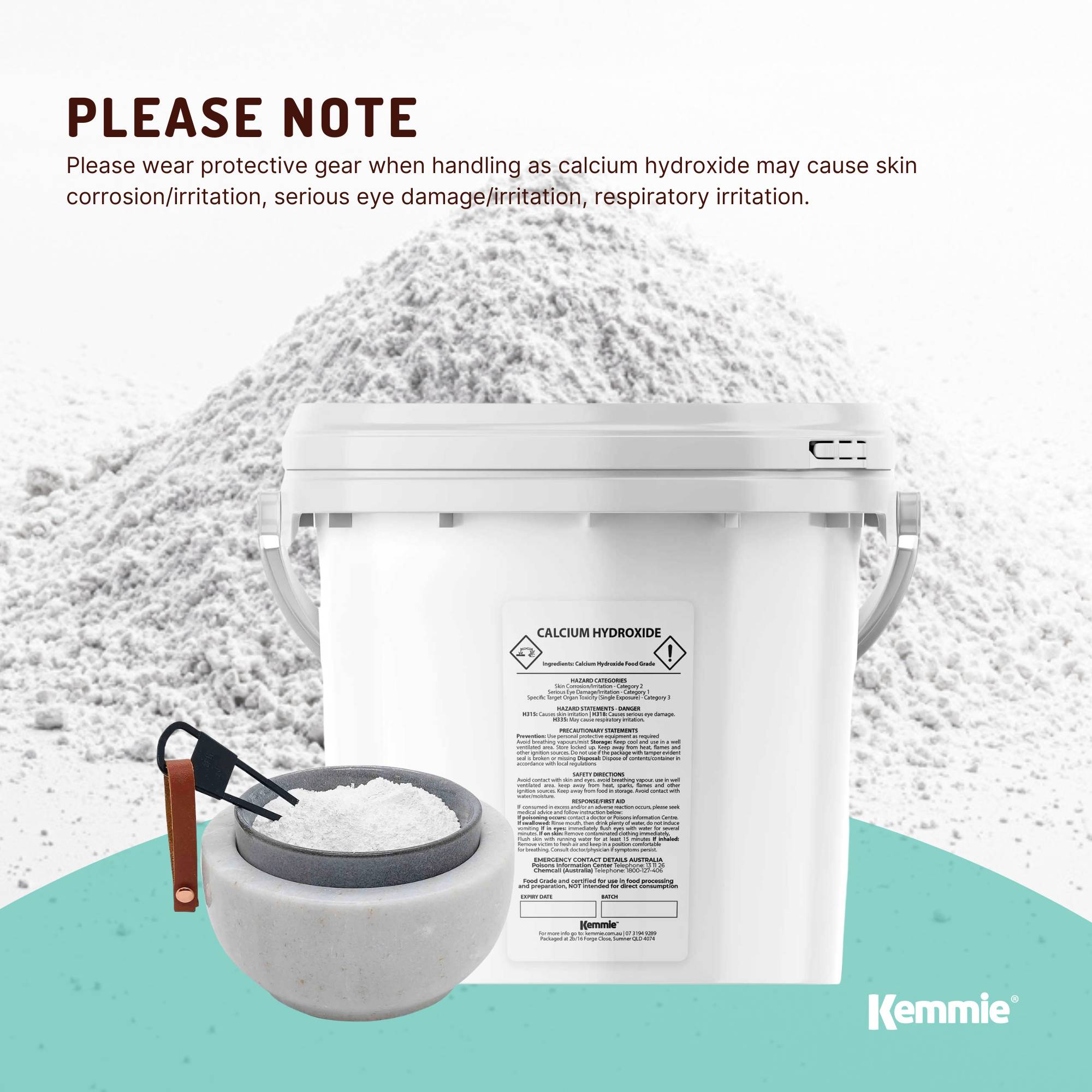 2.5kg Calcium Hydroxide Powder Tub Food Grade FCC Hydrated Slaked Pickling Lime 4