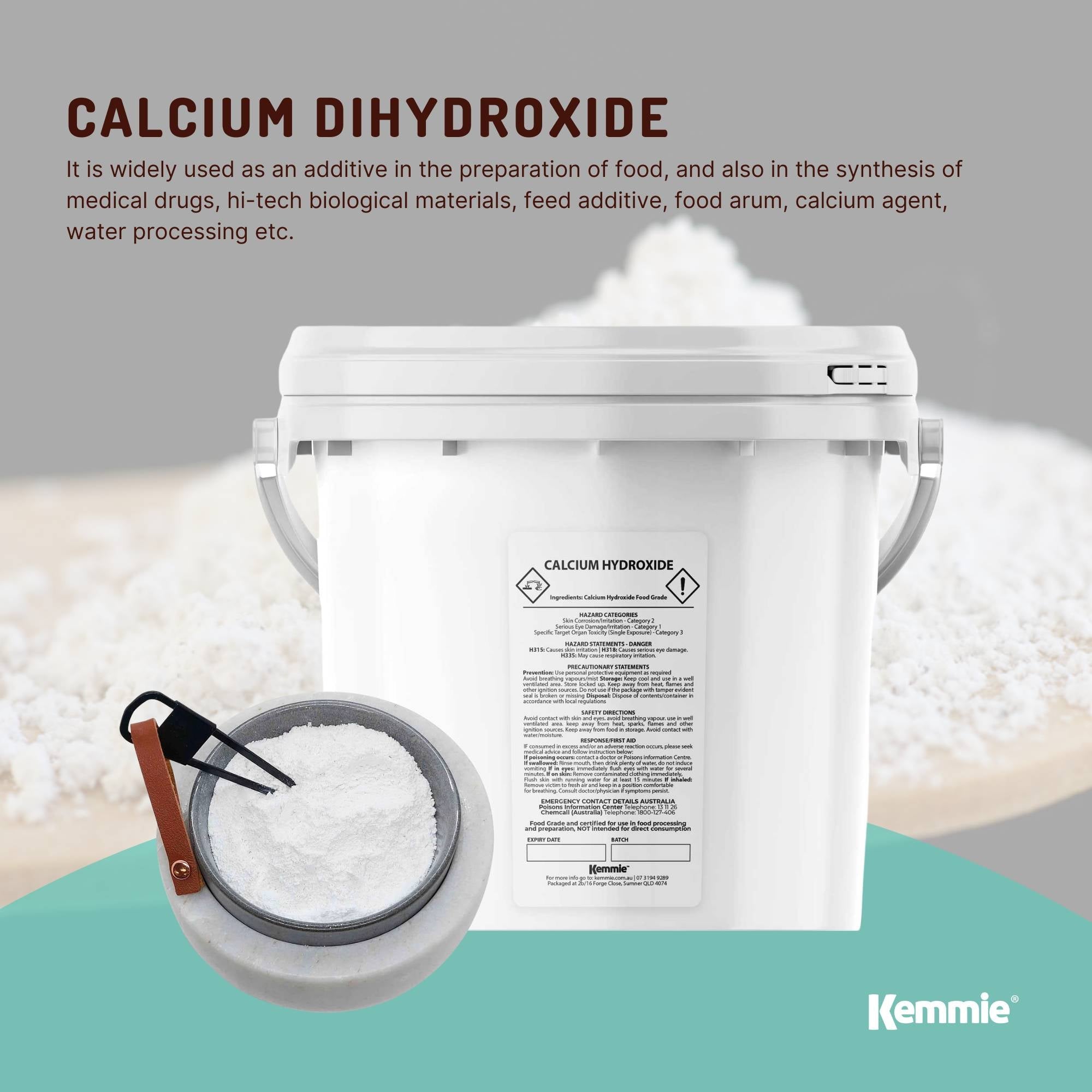 2.5kg Calcium Hydroxide Powder Tub Food Grade FCC Hydrated Slaked Pickling Lime 5