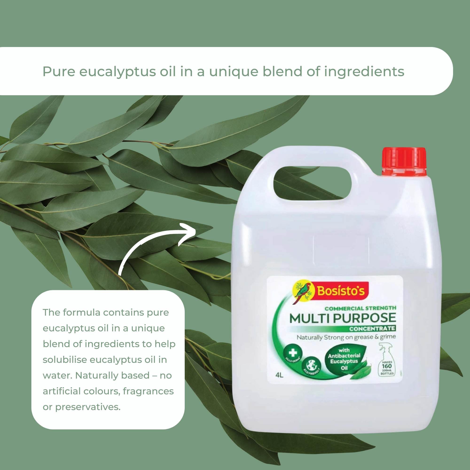 4L Multipurpose Cleaner Bosisto's Commercial Strength Concentrate Eucalyptus Oil 7