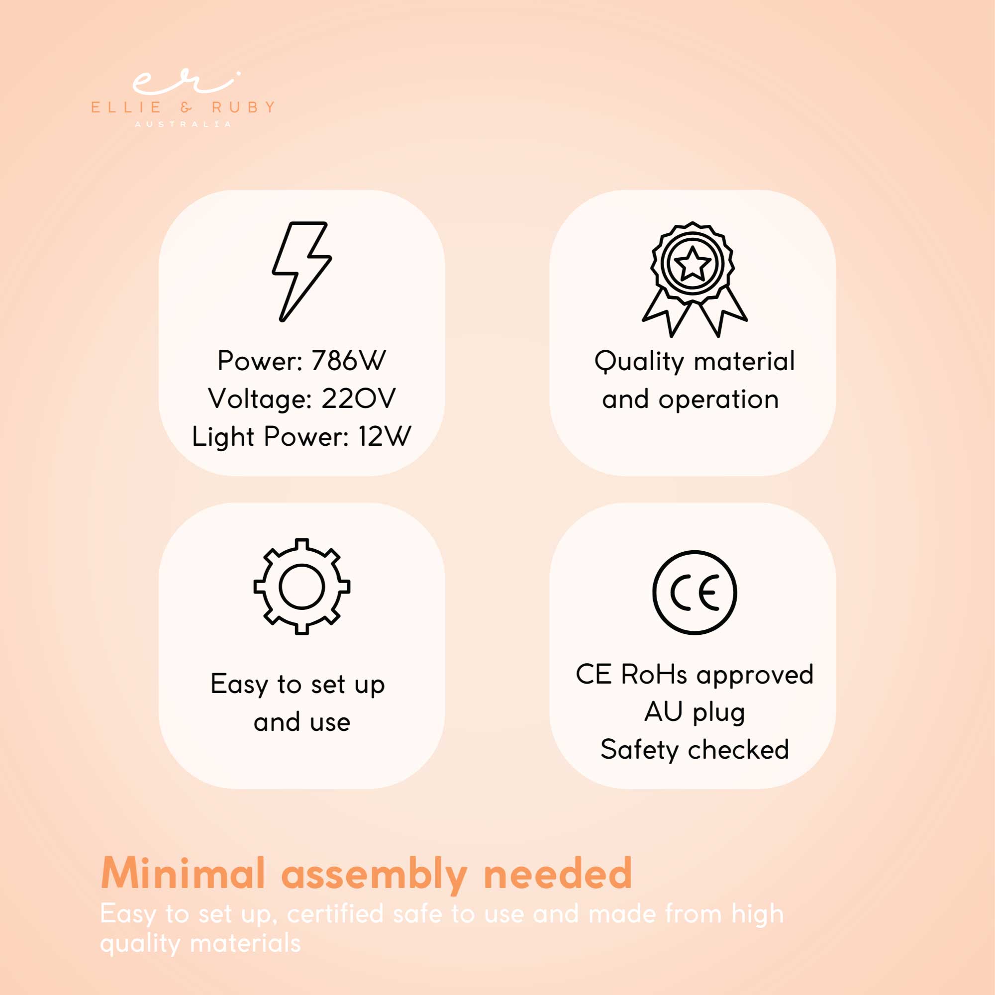 Ellie & Ruby Facial Steamer Magnifying Lamp - 2in1 Professional Beauty Machine 5