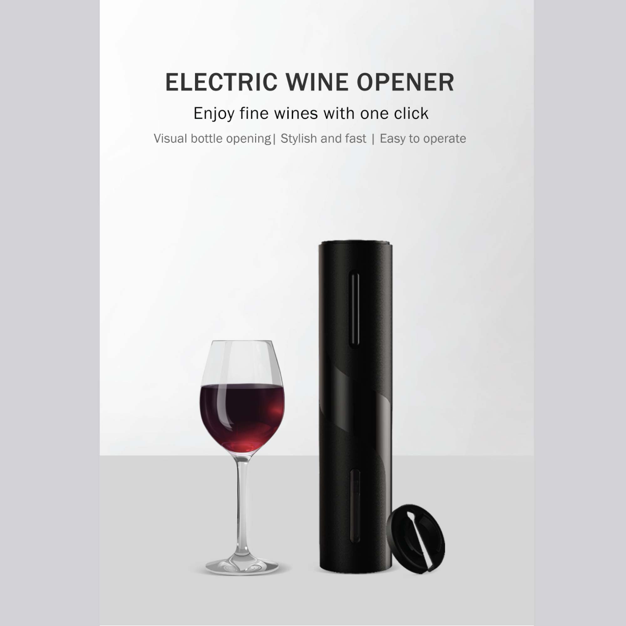 Electric Wine Bottle Opener Tool Automatic - Cordless Corkscrew - Foil Cutter 4