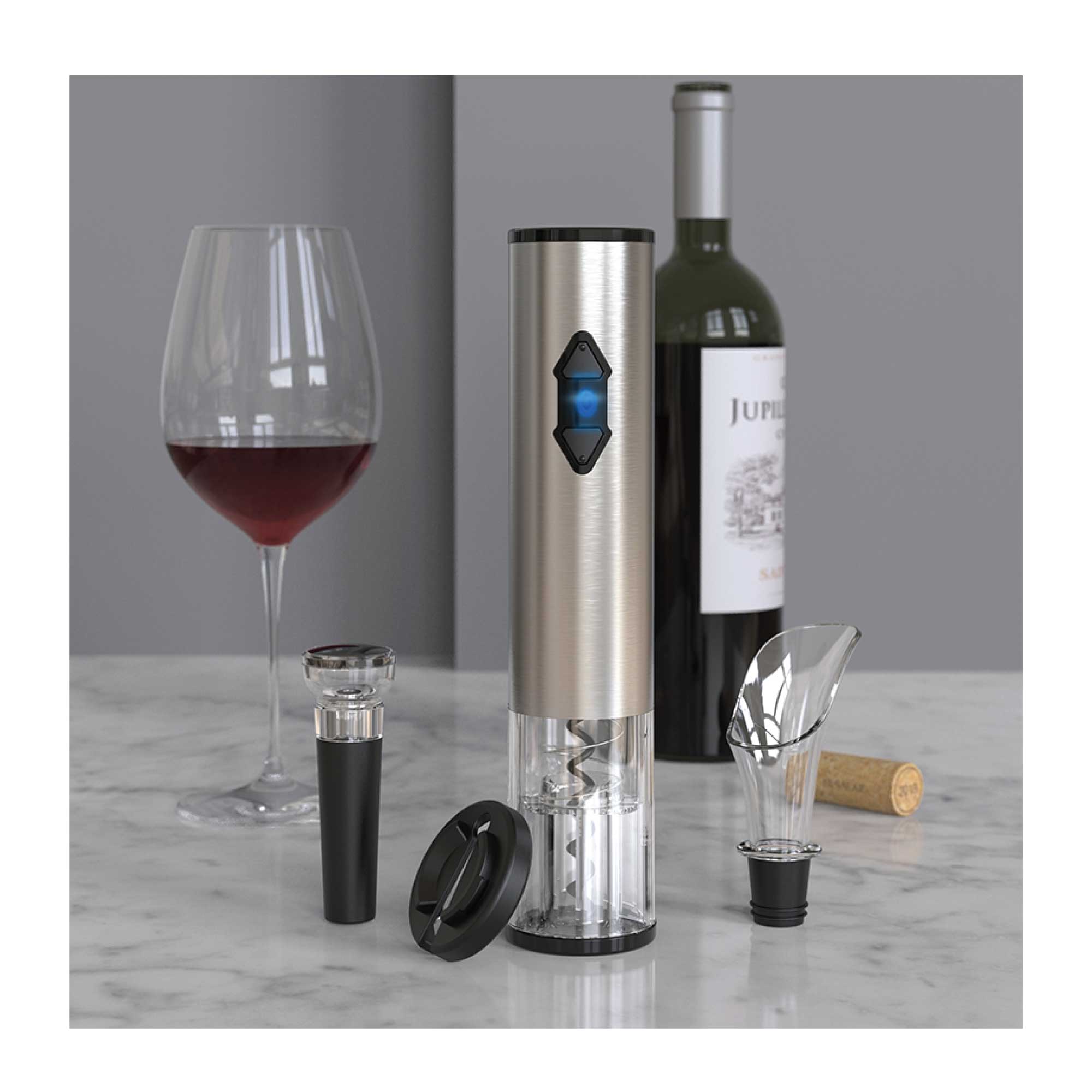 Electric Wine Bottle Opener Set - Automatic Corkscrew Pourer Pump Sealer Cutter 3