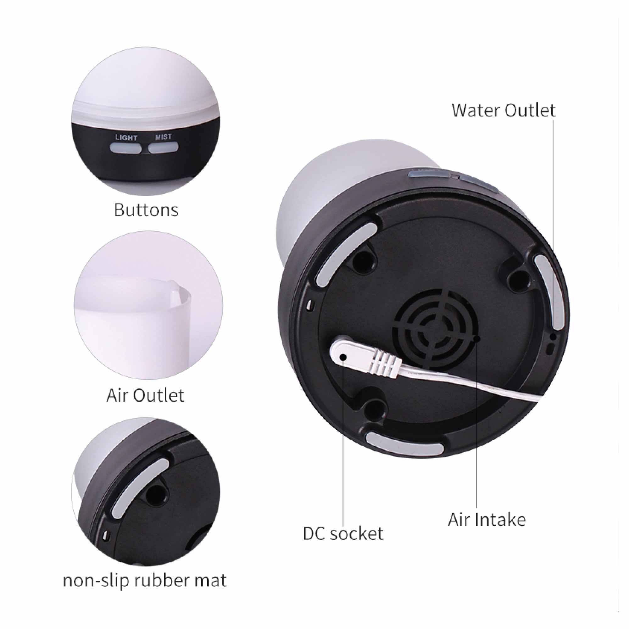 Essential Oil Aroma Diffuser - 100ml Ball Aromatherapy Ultrasonic Humidifier 6