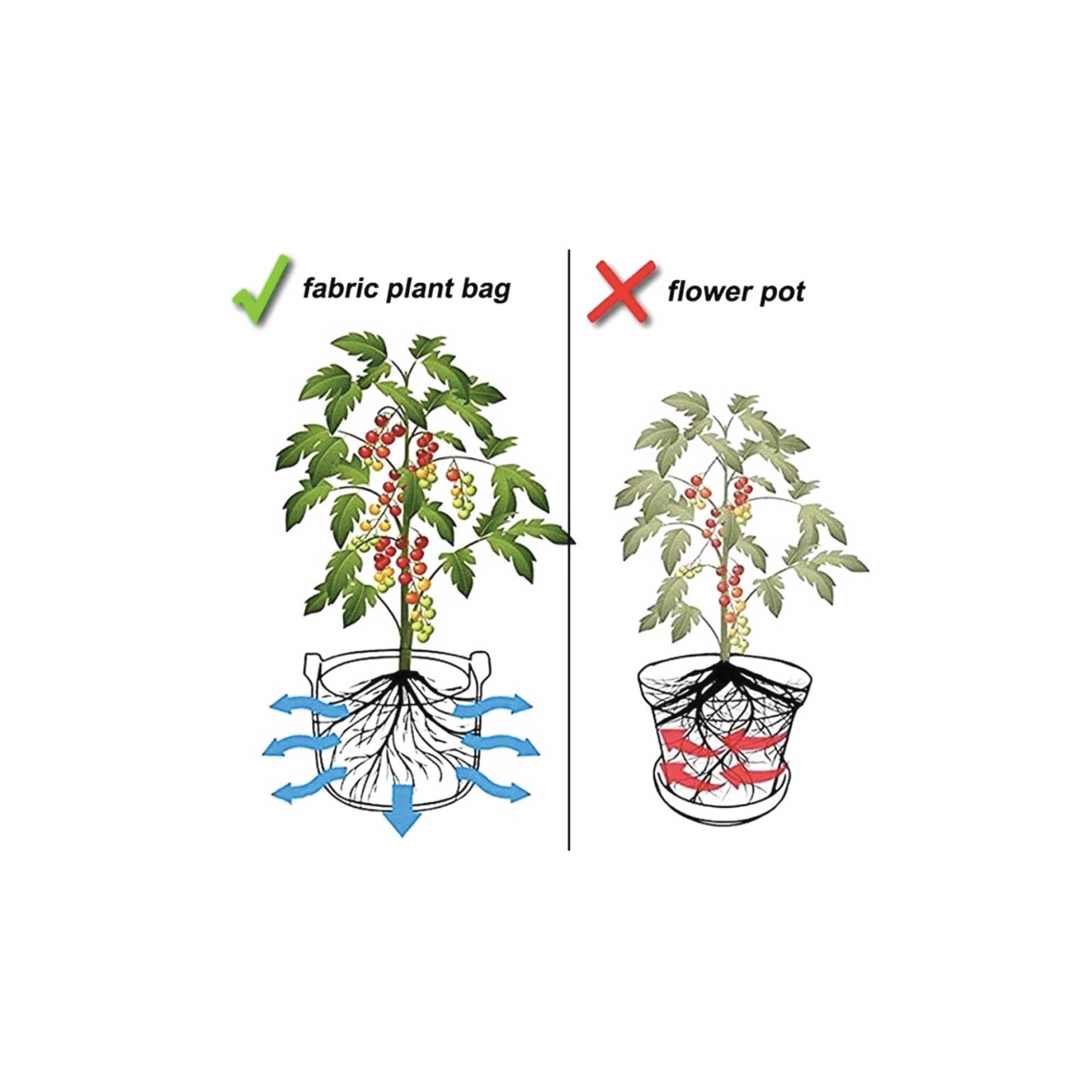 6 Pck 0.6 Gallon Fabric Flower Pots 2.4L Garden Planter Bags Black Felt Root Pouch 5