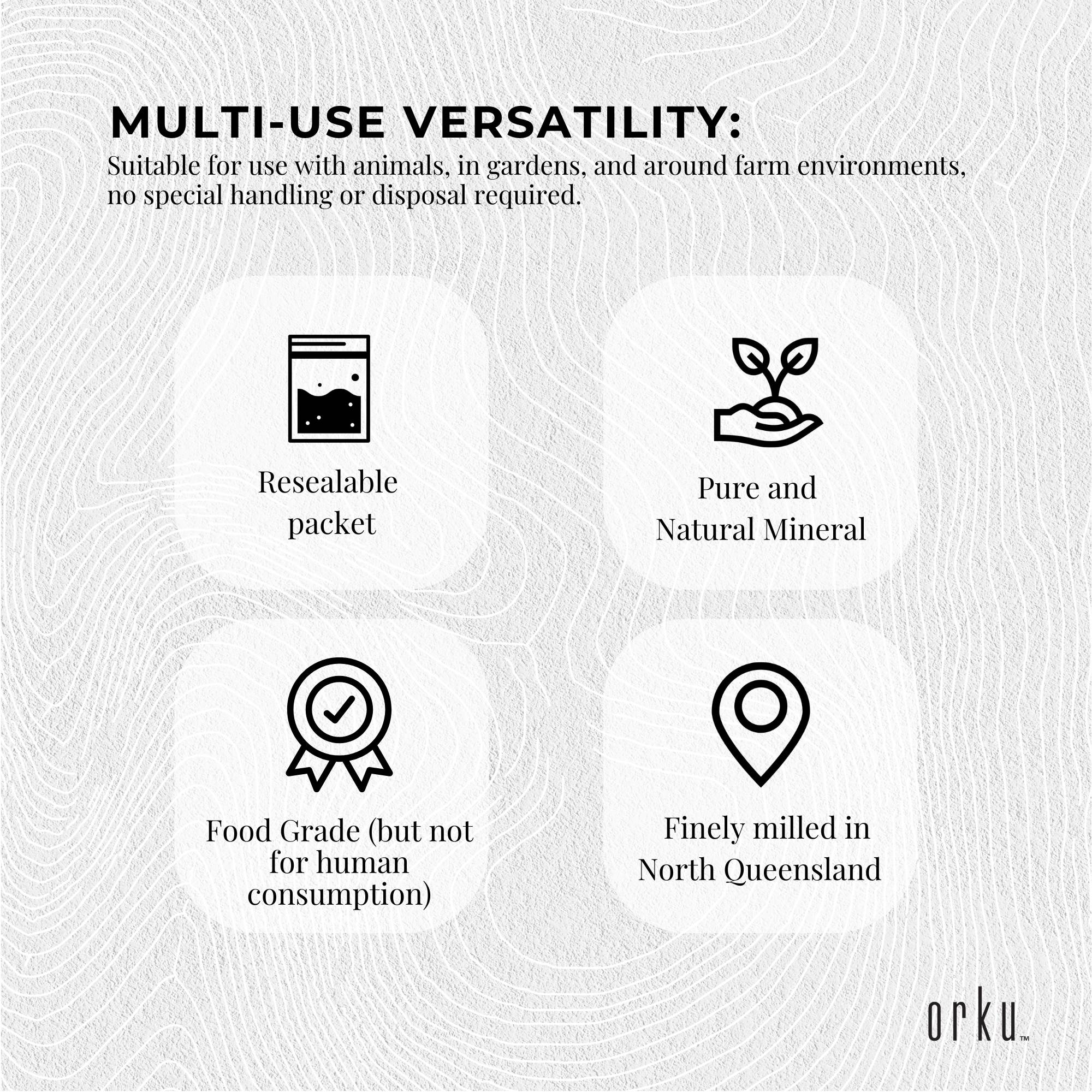 Orku 2Kg Fossil Shell Flour - Livestock Garden Pet Diatomaceous Earth 7