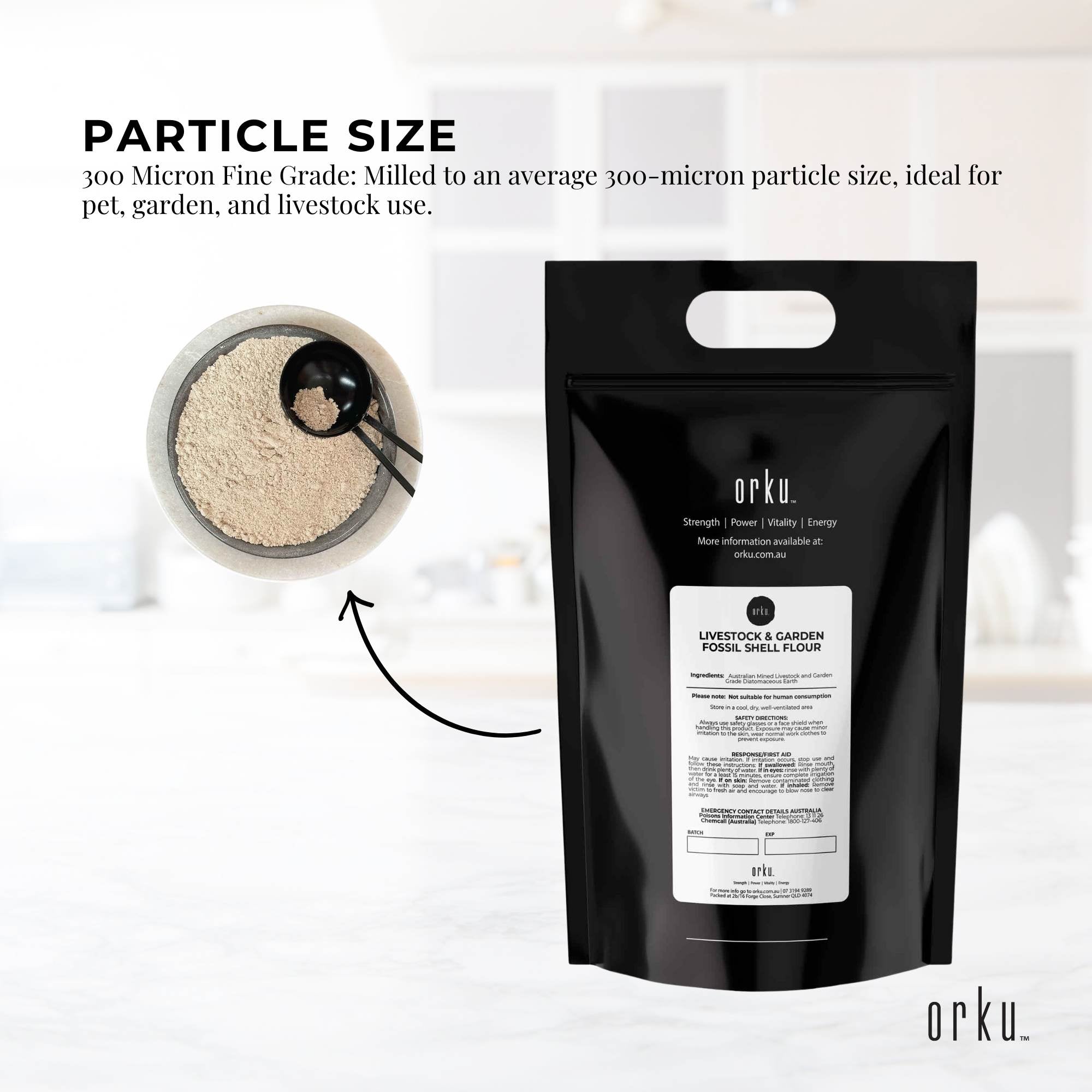 Orku 5Kg Fossil Shell Flour - Livestock Garden Pet Diatomaceous Earth 3