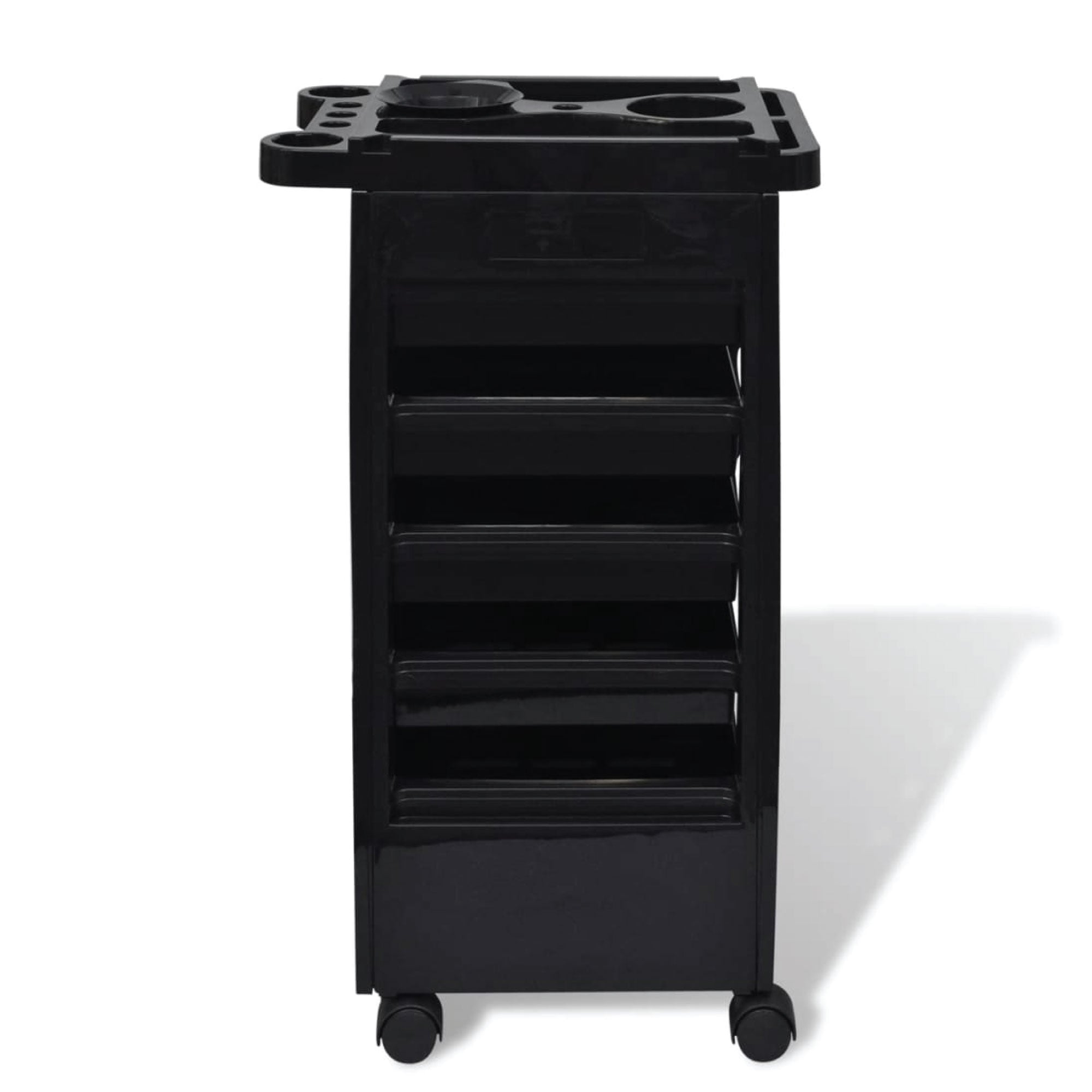 Ellie & Ruby 6 Tier Hairdressing Trolley Black 82x49x32cm Salon Rolling Cart 6
