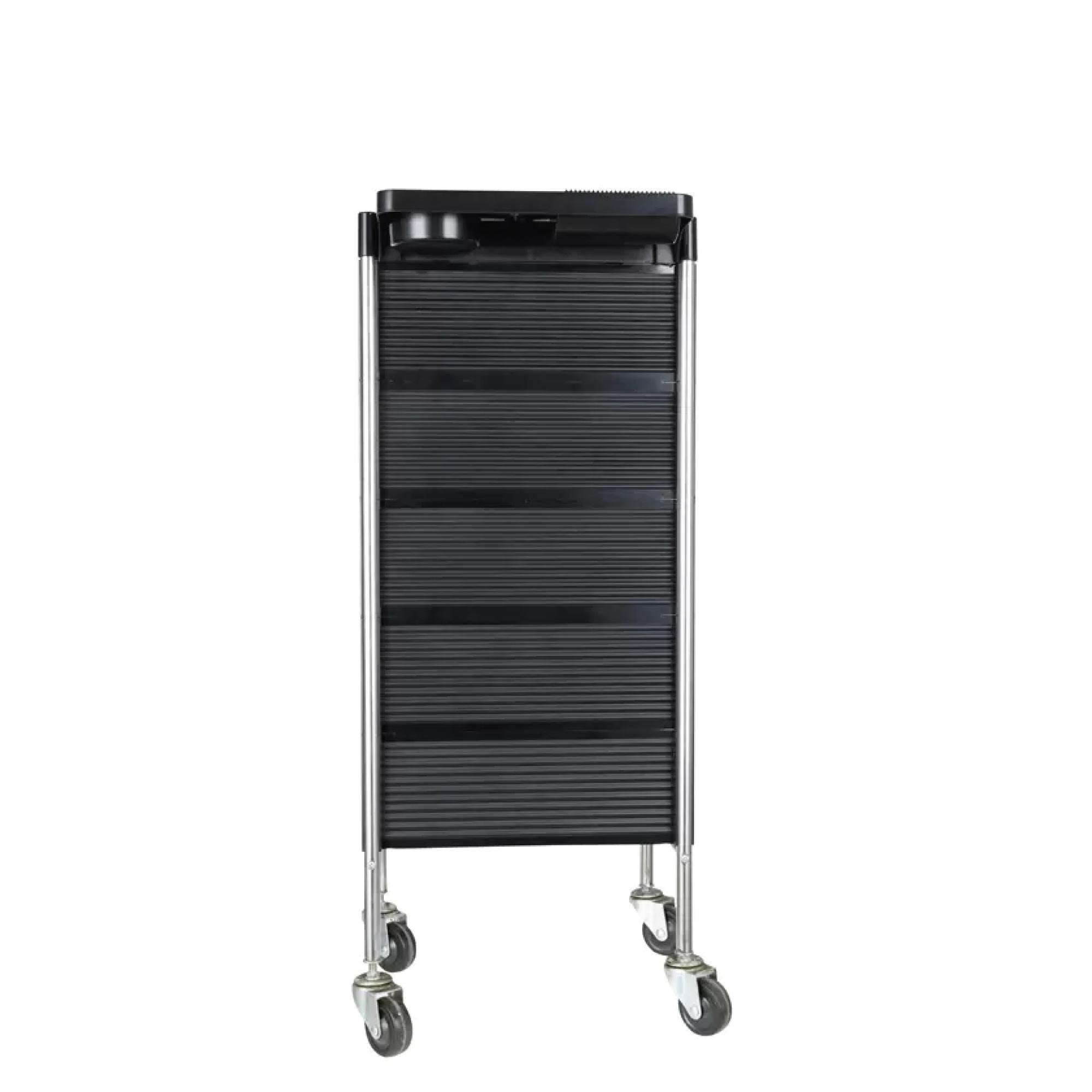 5 Drawer Hairdressing Trolley Black 90x30x36cm Hair Salon Beauty Rolling Cart 12