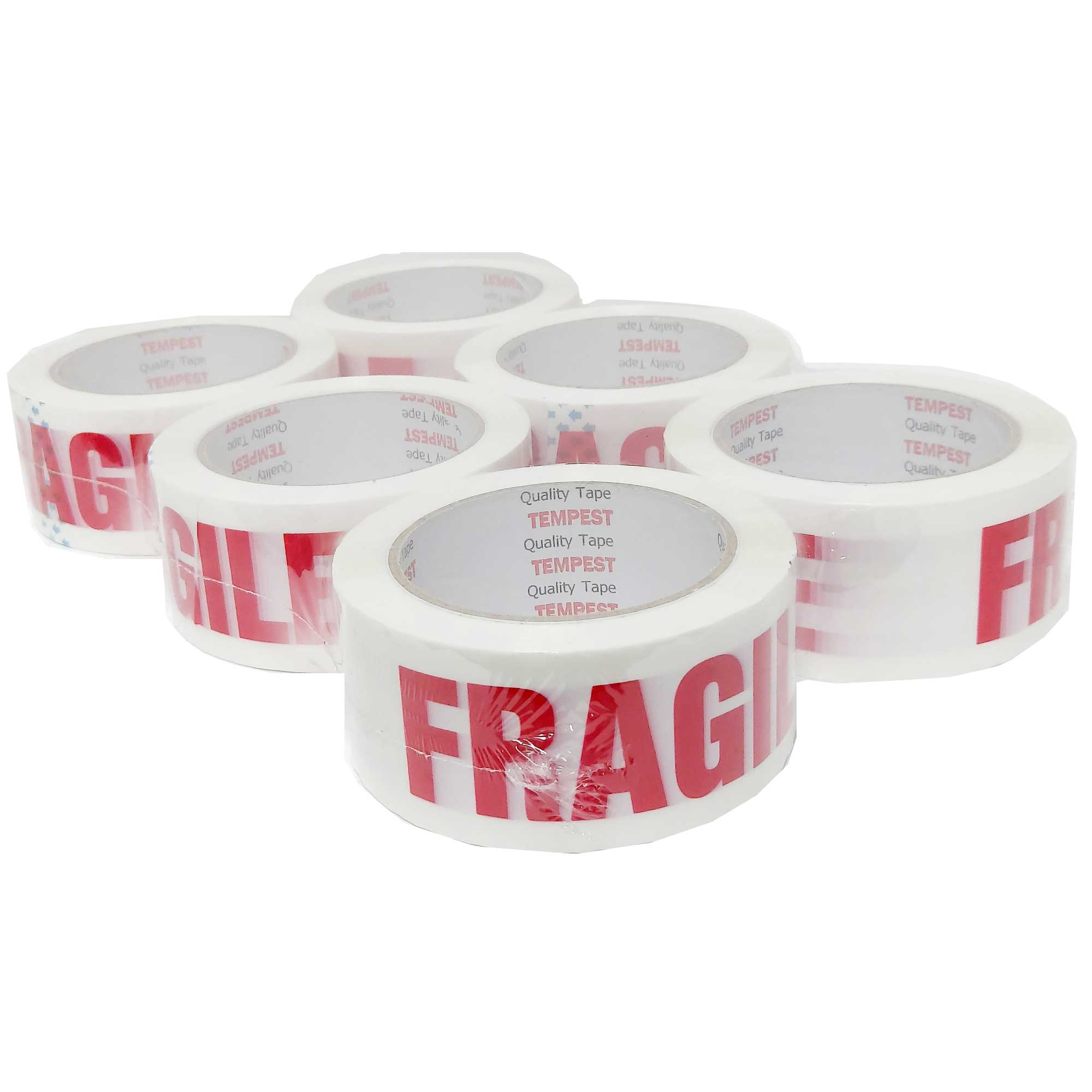 1x Fragile Packing Tape 48mmx75m - Long Rolls Red White Packaging Adhesive Label 3