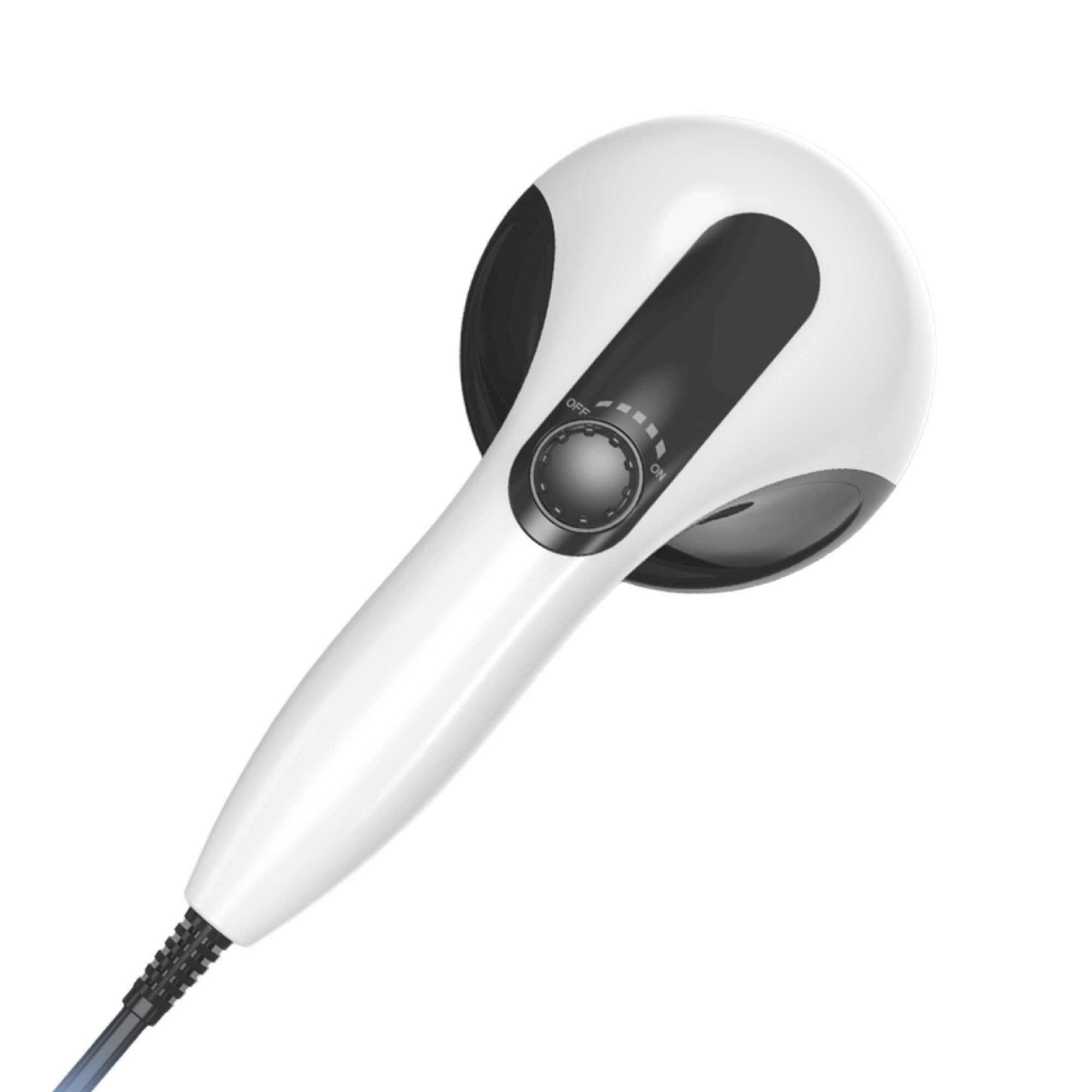 Handheld Vibration Massager Black - 4 Interchangeable Heads Adjustable Speed 5