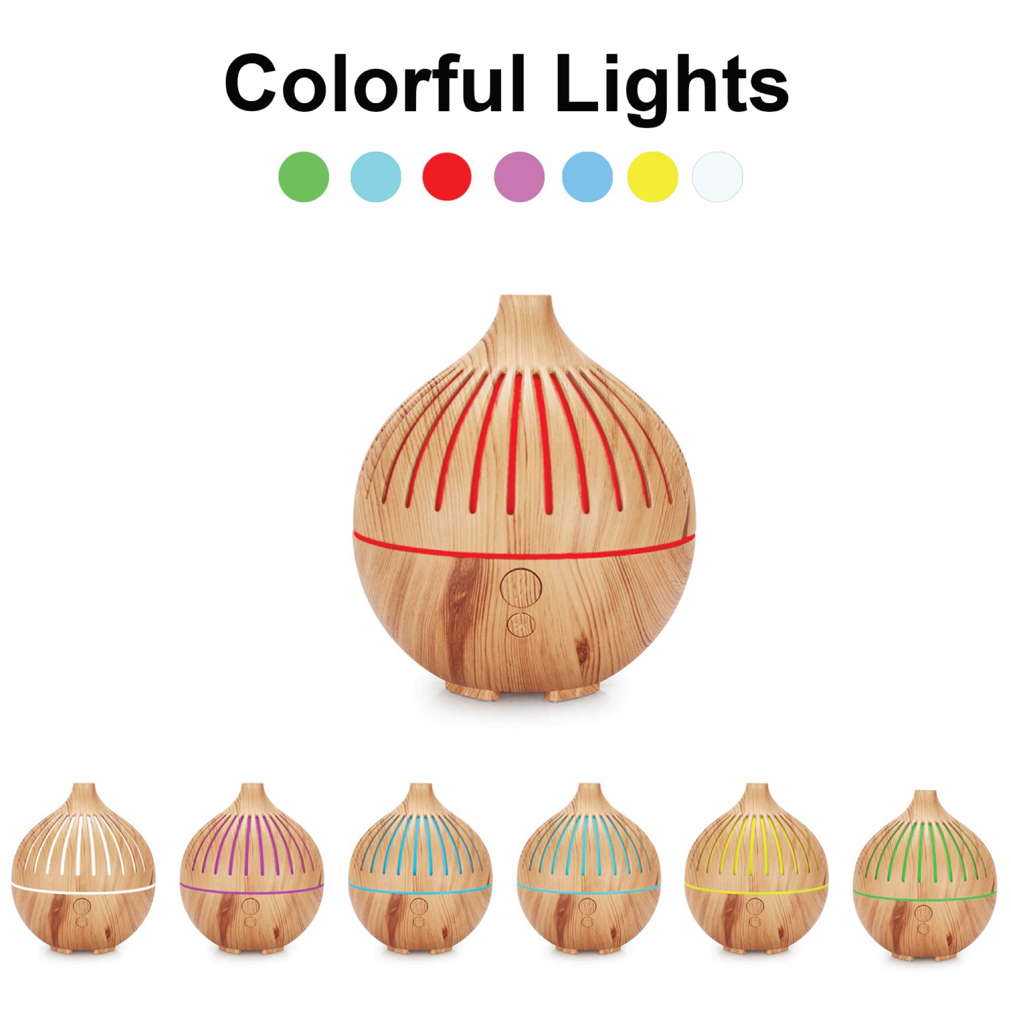 Essential Oil USB Aroma Diffuser - 180ml LED Light Wood Mist Humidifier 3