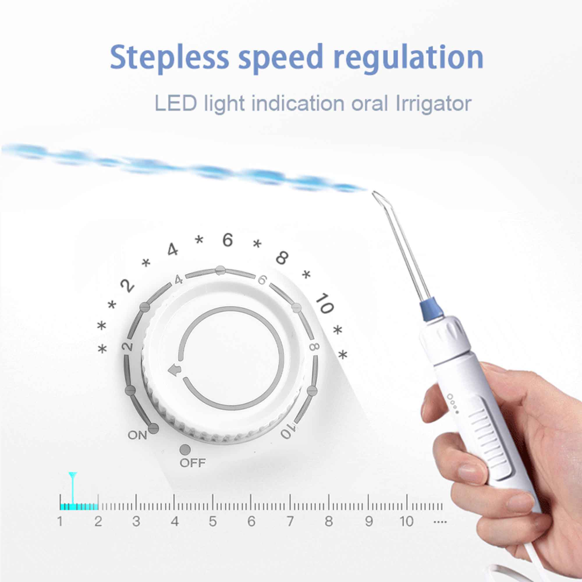 Water Jet Dental Flosser 1000ml White - Electric Oral Pressure Irrigator 6