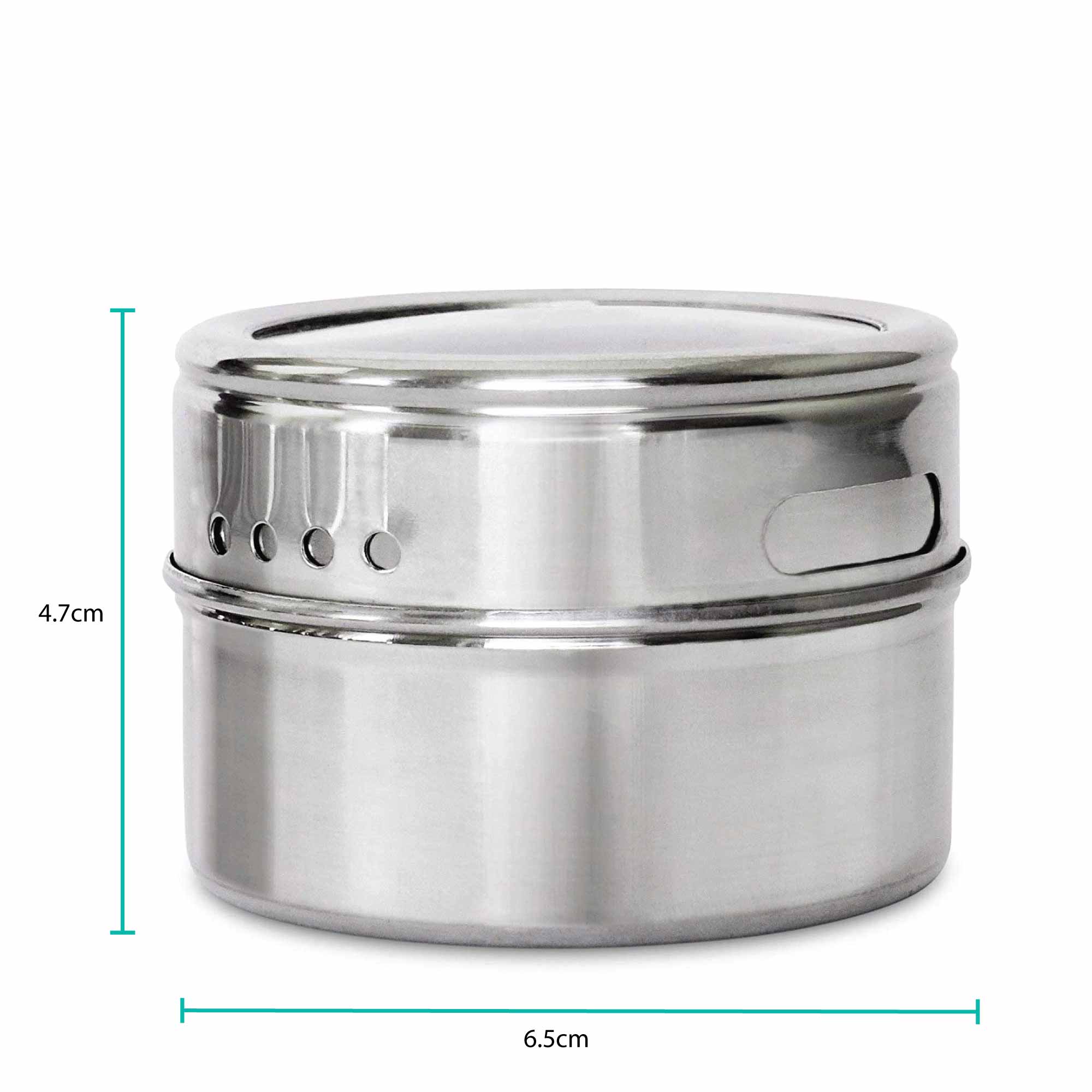 9 Magnetic Spice Jar Tins and Steel Rack - 150g Seasoning Storage Containers 7
