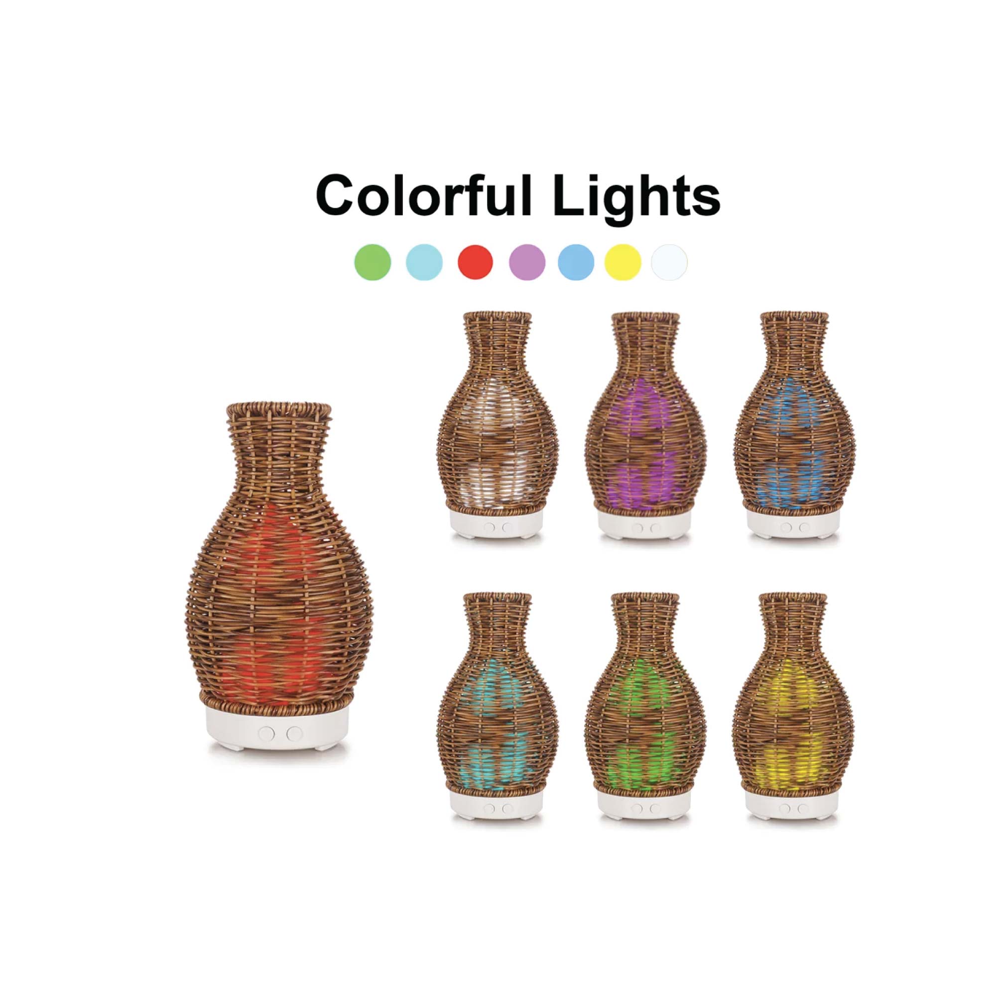 Essential Oil Aroma Diffuser and Remote - 100ml Rattan Vase Mist Humidifier 6