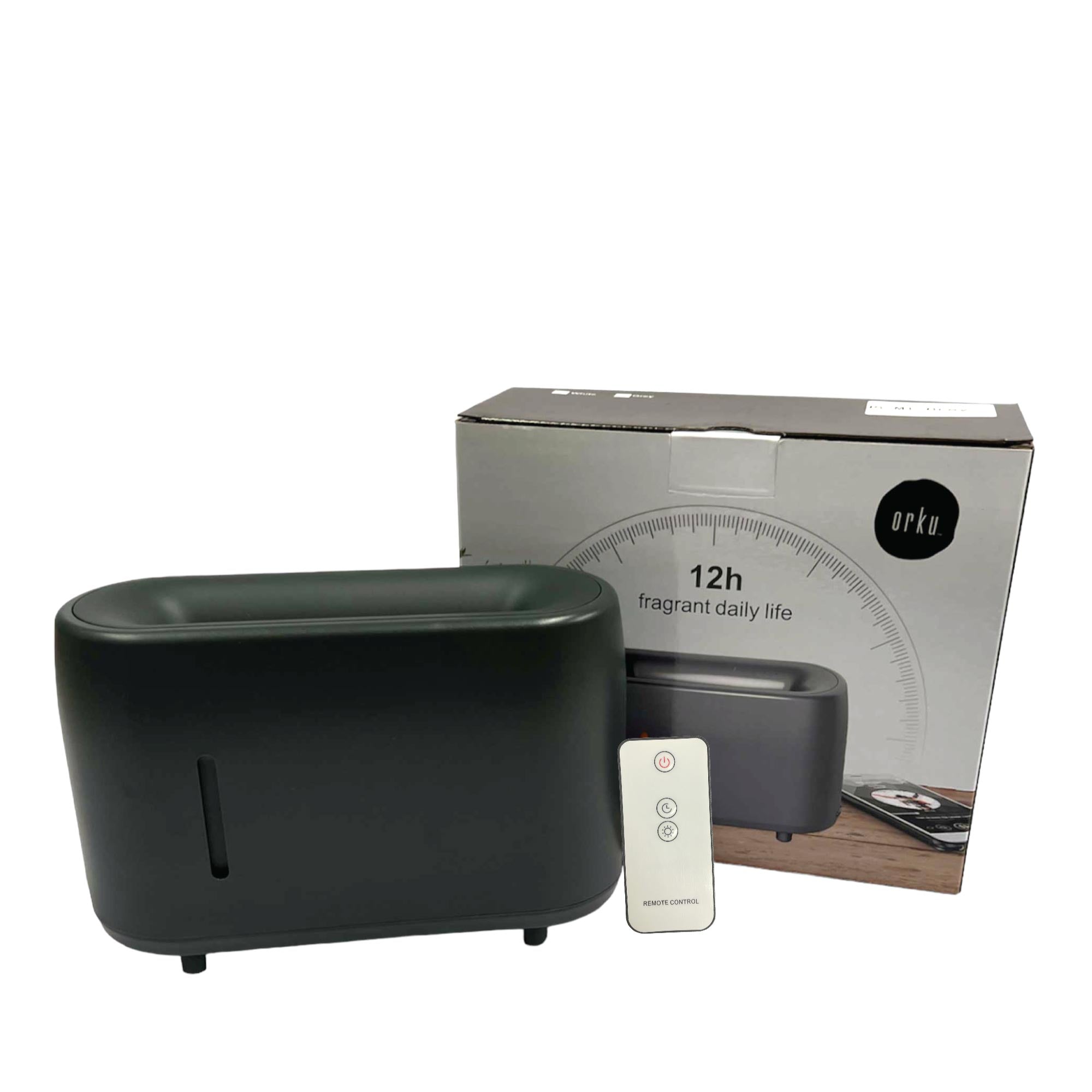 Essential Oil Aroma Diffuser and Remote - Grey 240ml Flame Fire Style Air Humidifier 4