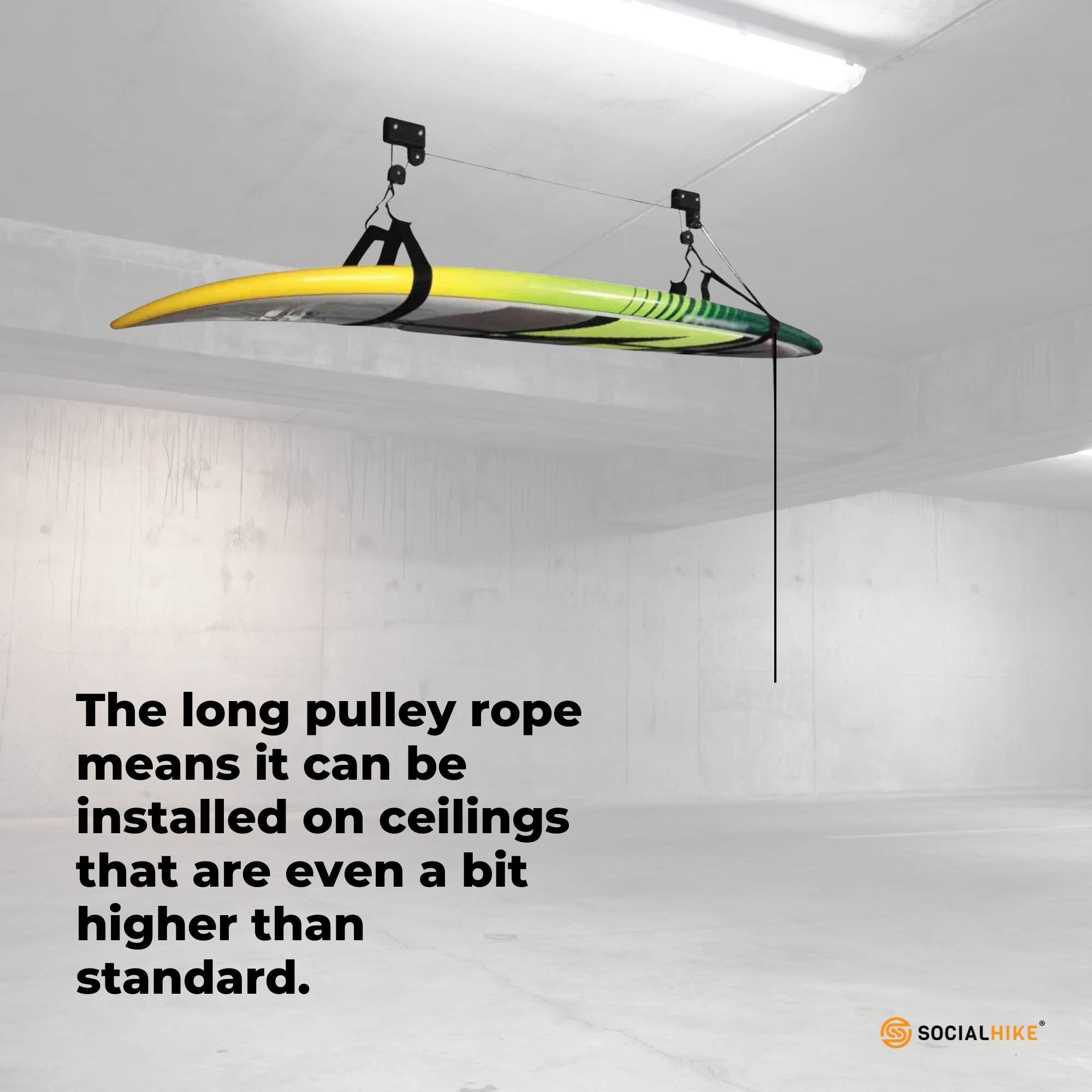 Kayak Hoist - 45kg Garage Ceiling Pulley Lift Storage System Bike Luggage Holder 6