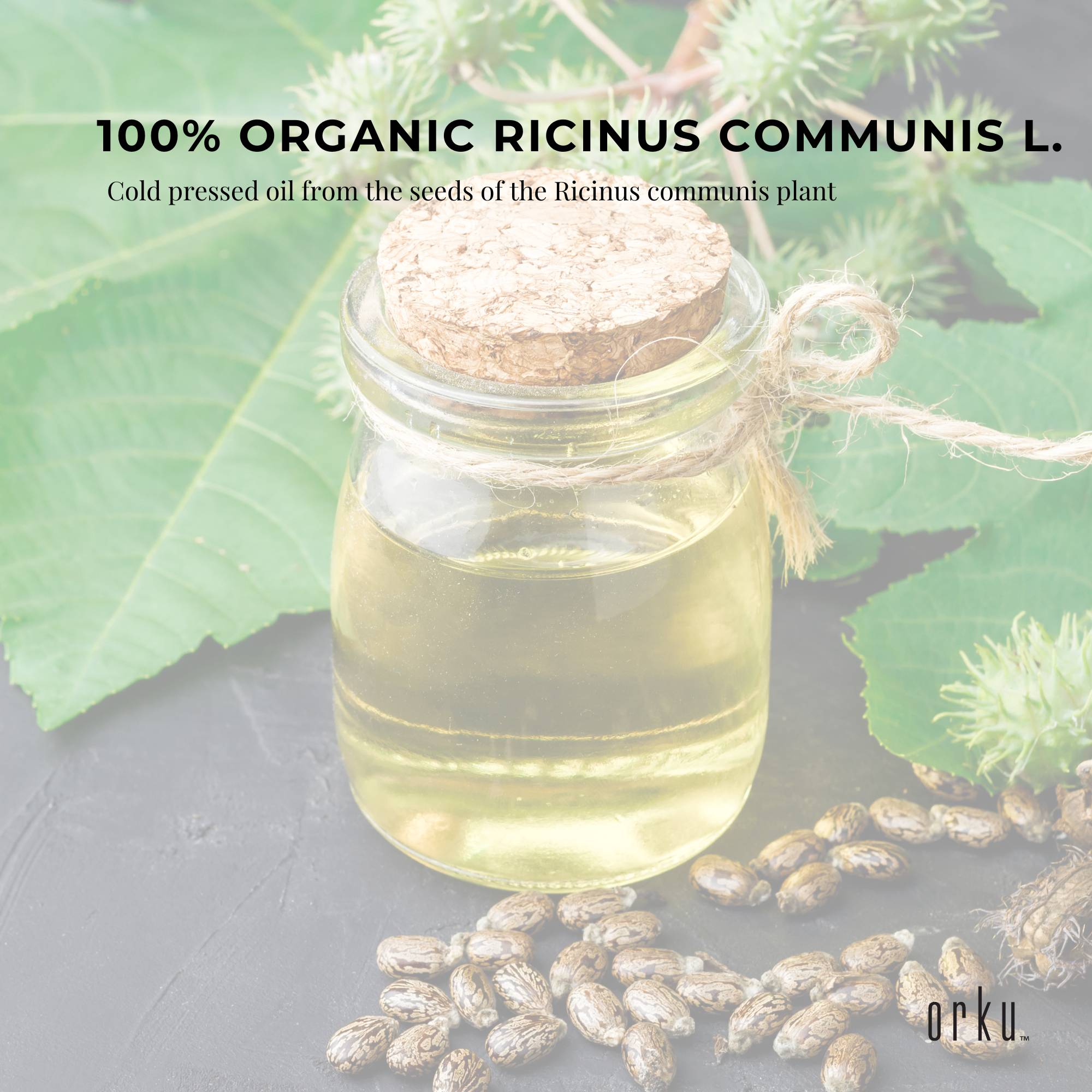 Orku 25ml Organic Castor Oil + Dropper - Hexane Free Cold Pressed 6
