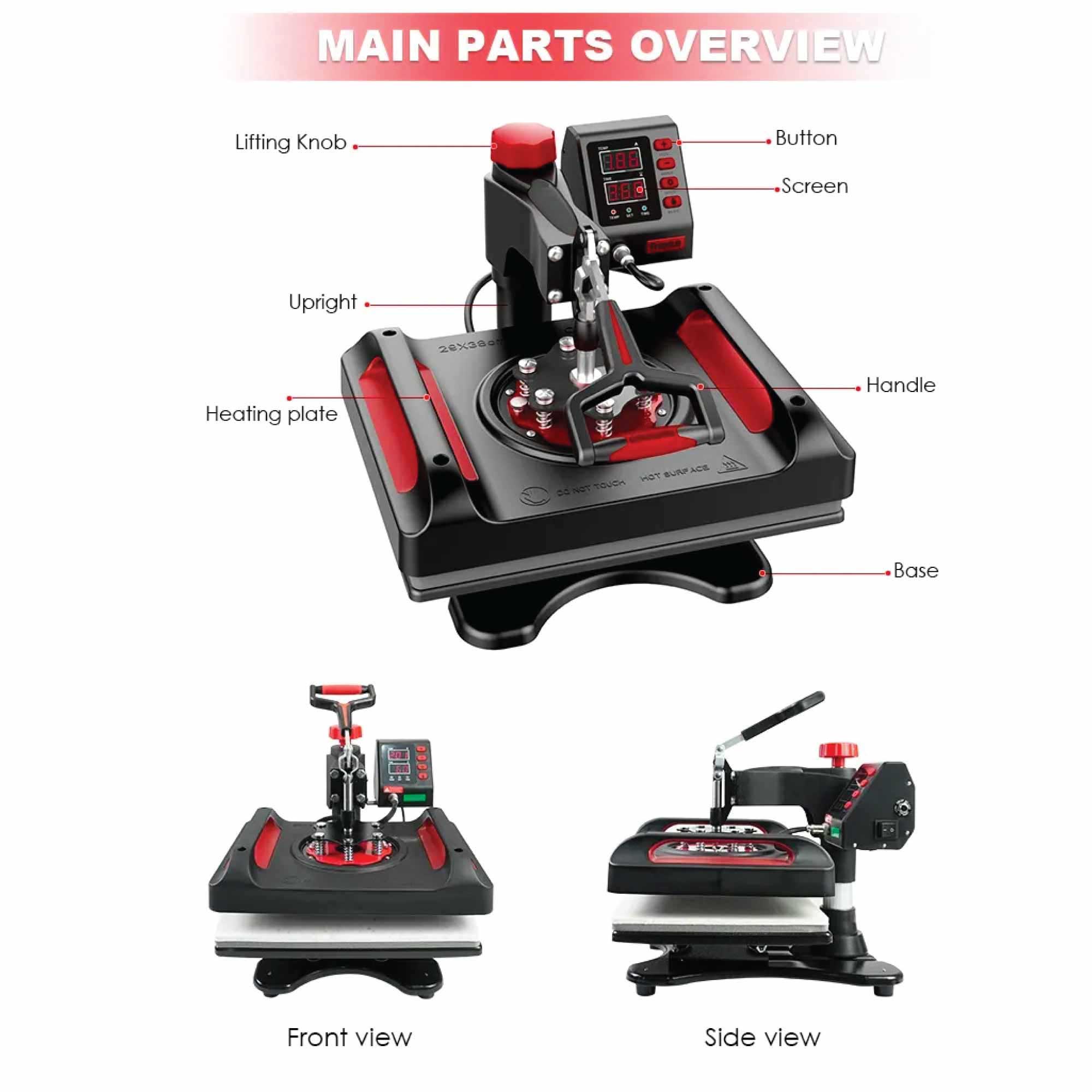 8 in 1 Combo Heat Press - DIY Hobby Craft Logo Transfer HVT Sublimation Printing 3