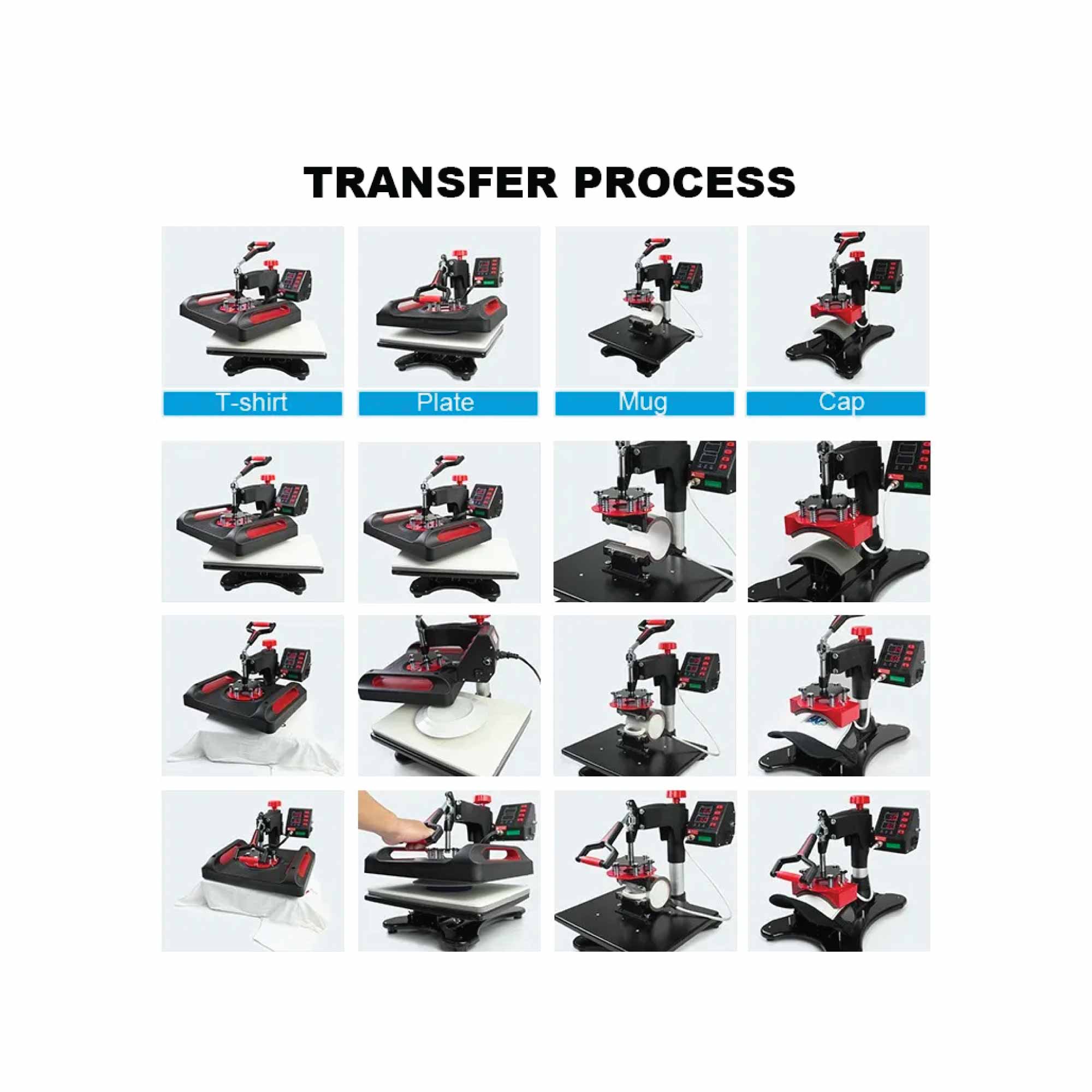 8 in 1 Combo Heat Press - DIY Hobby Craft Logo Transfer HVT Sublimation Printing 5