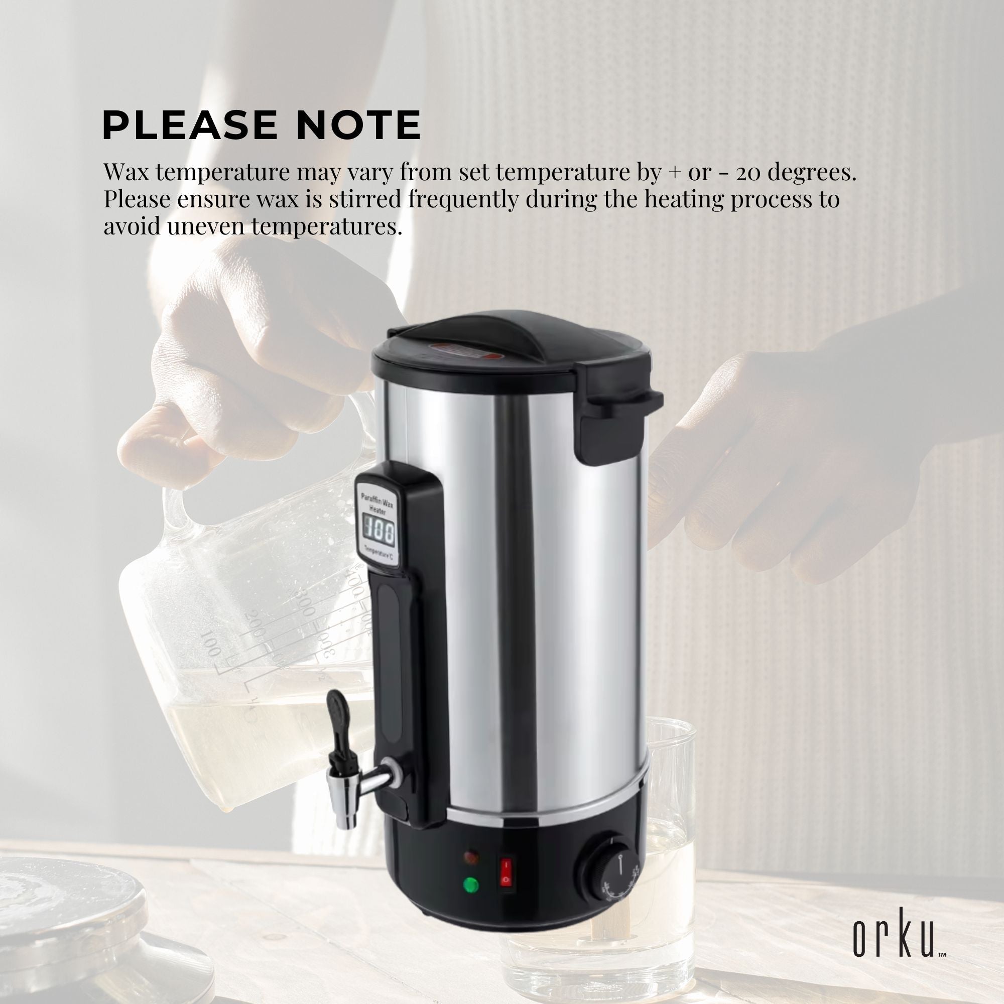 10L Orku Candle Wax Heater With Core Heating Tap - Electric Warmer Melter Pot 8