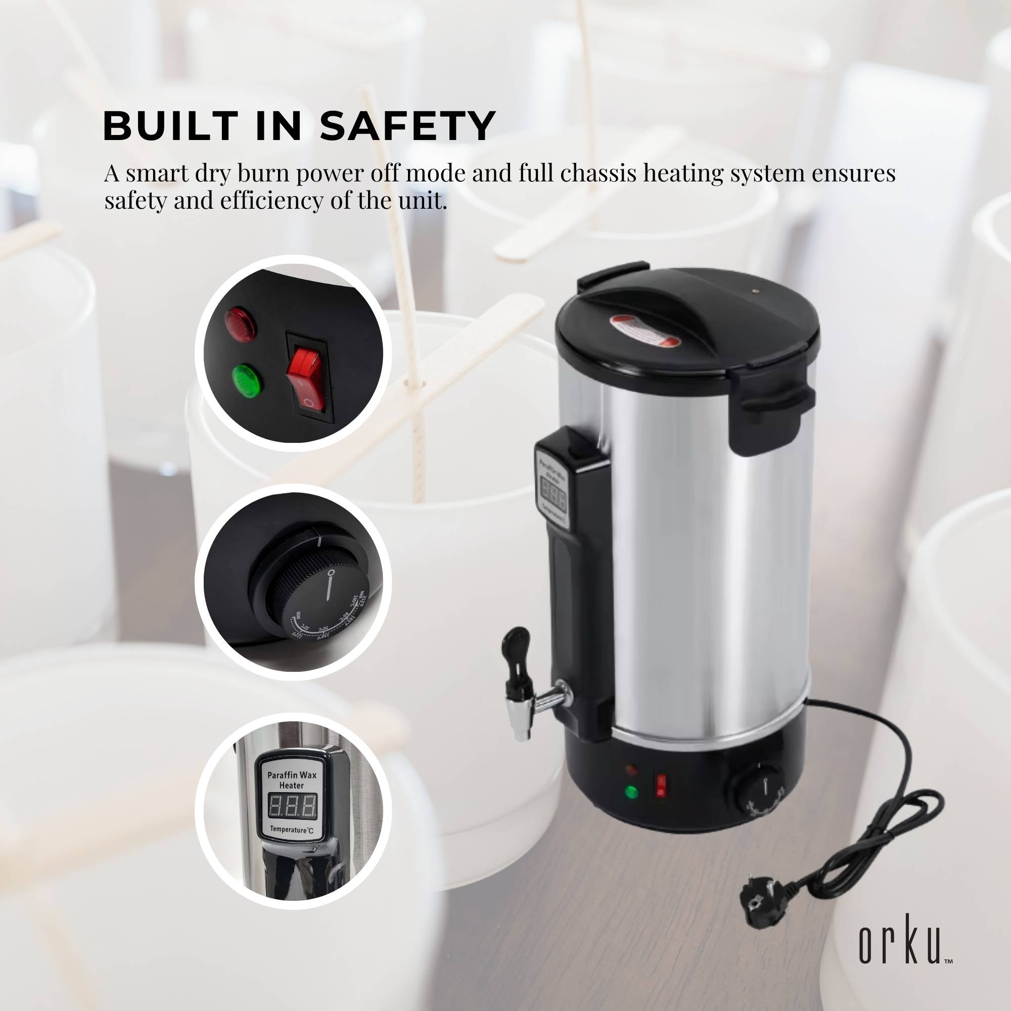 8L Orku Candle Wax Heater With Tap And Accessories - Candle Making Melter Pot 6