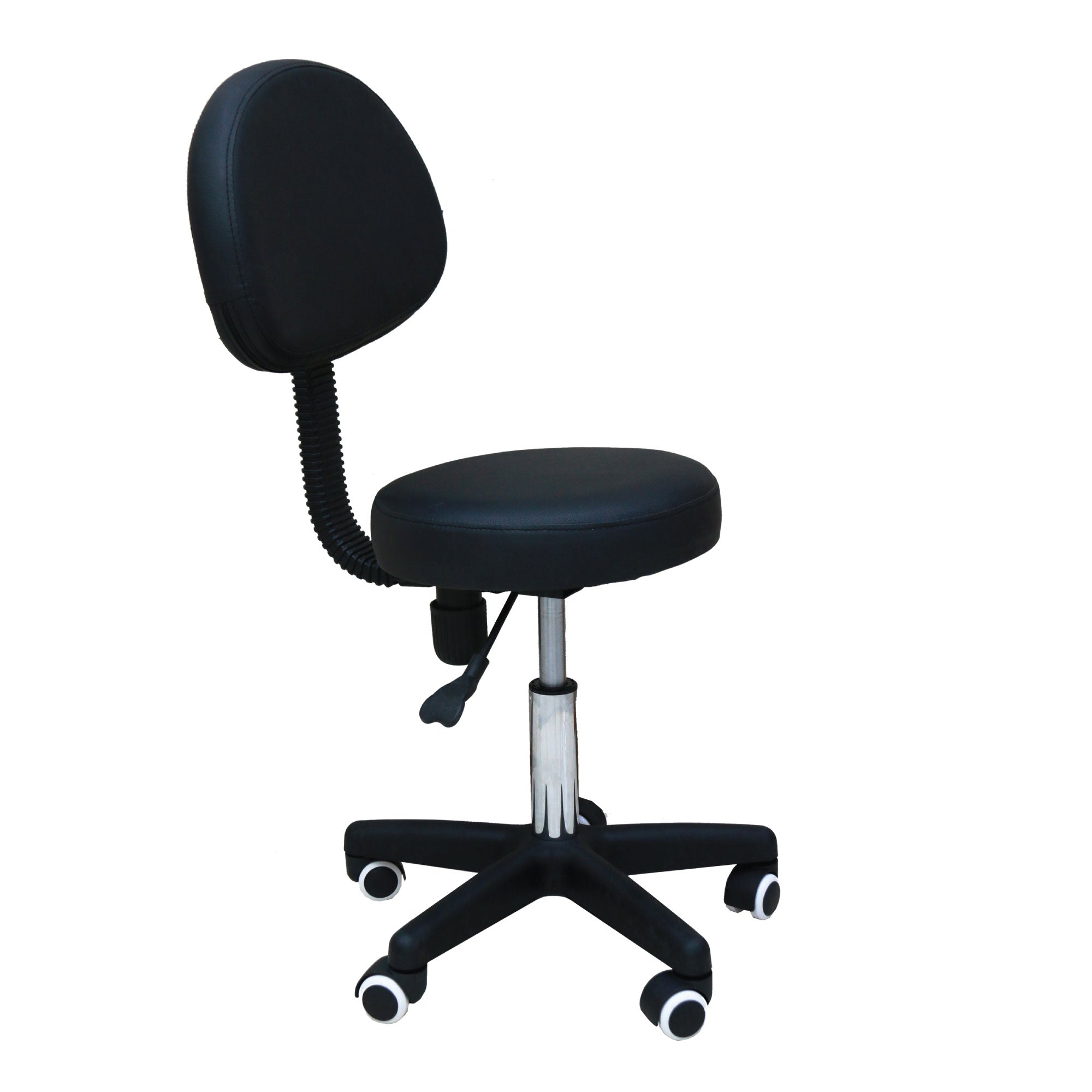 Salon Stool - Adjustable Swivel Chair with Back - Pedicure Beauty Hairdressing 3