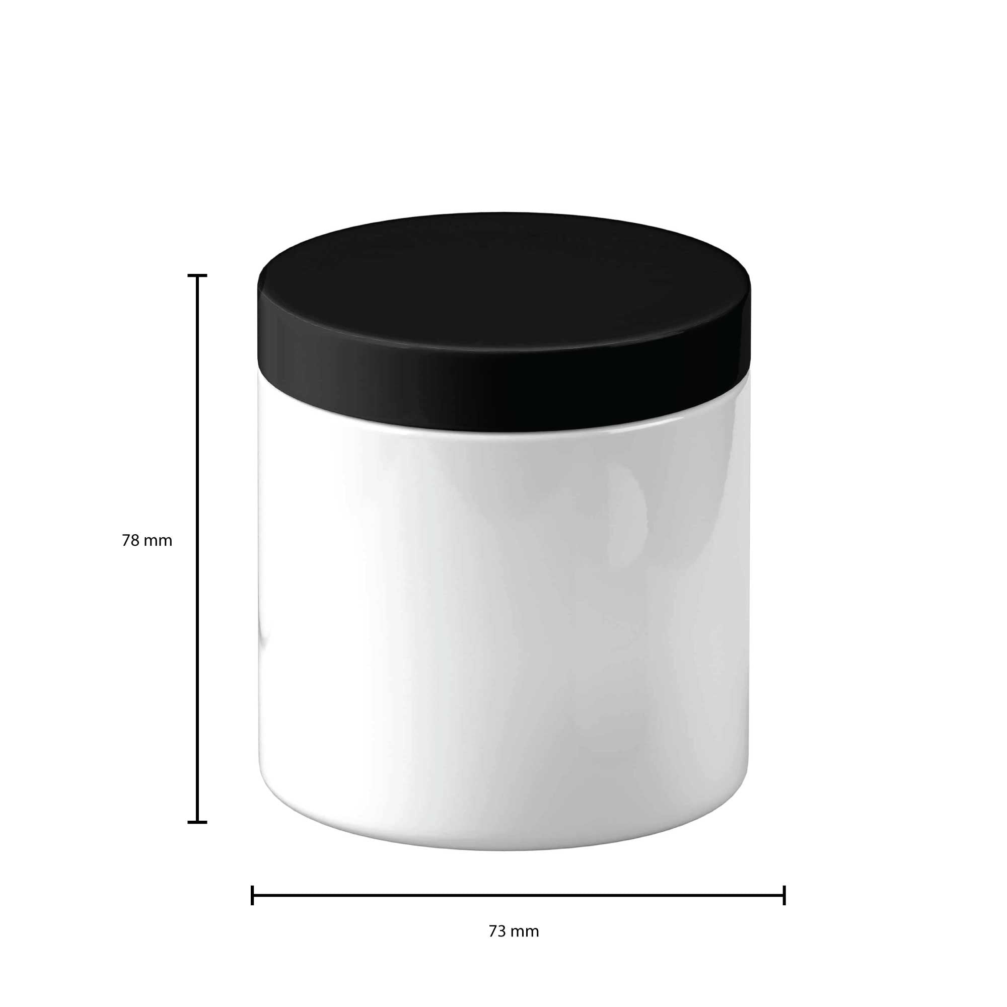 5x 250g Plastic Cosmetic Jar + Lids - Empty White Cream Container 3