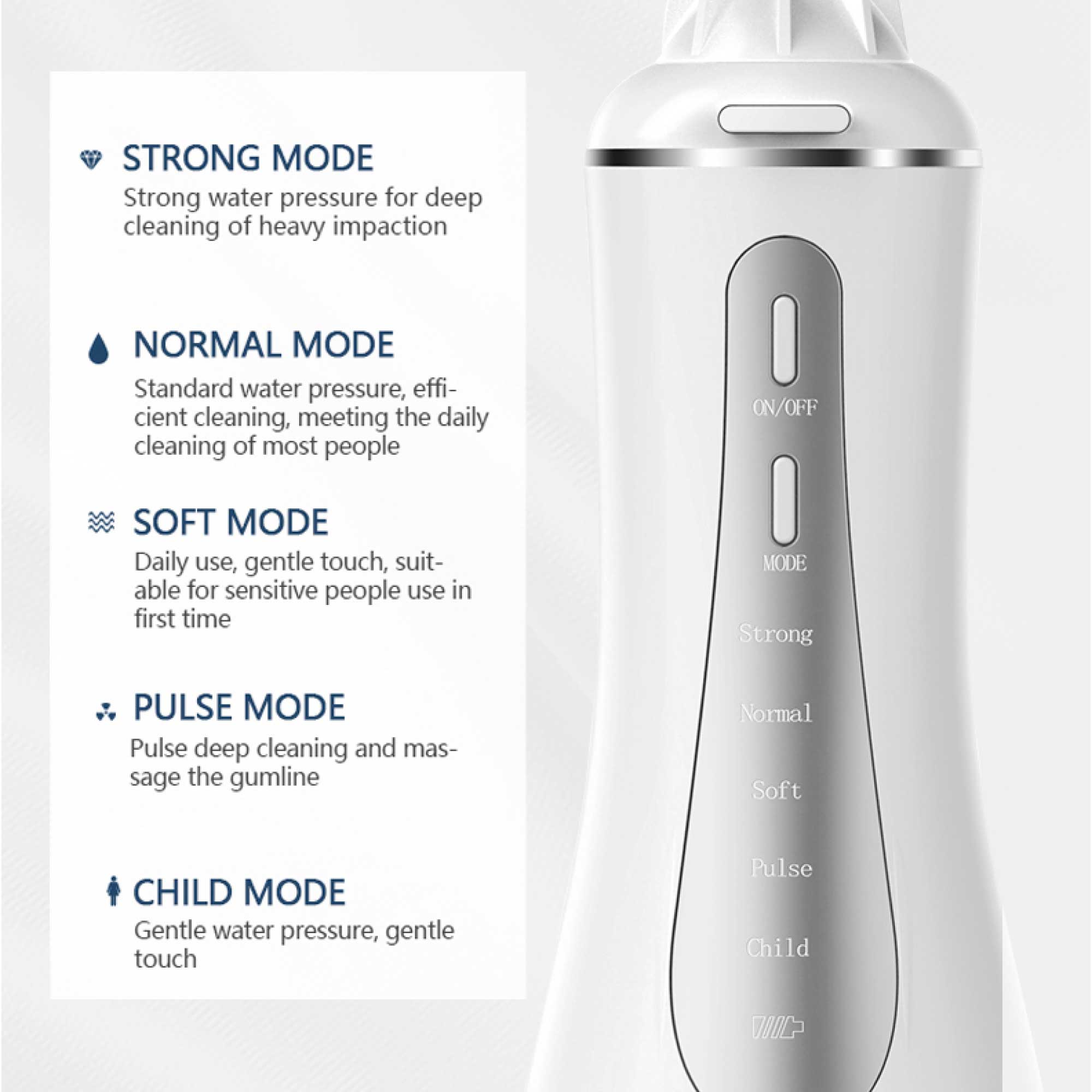 Portable Oral Irrigator 350ml - Rechargeable Water Dental Flosser Teeth Cleaner 3