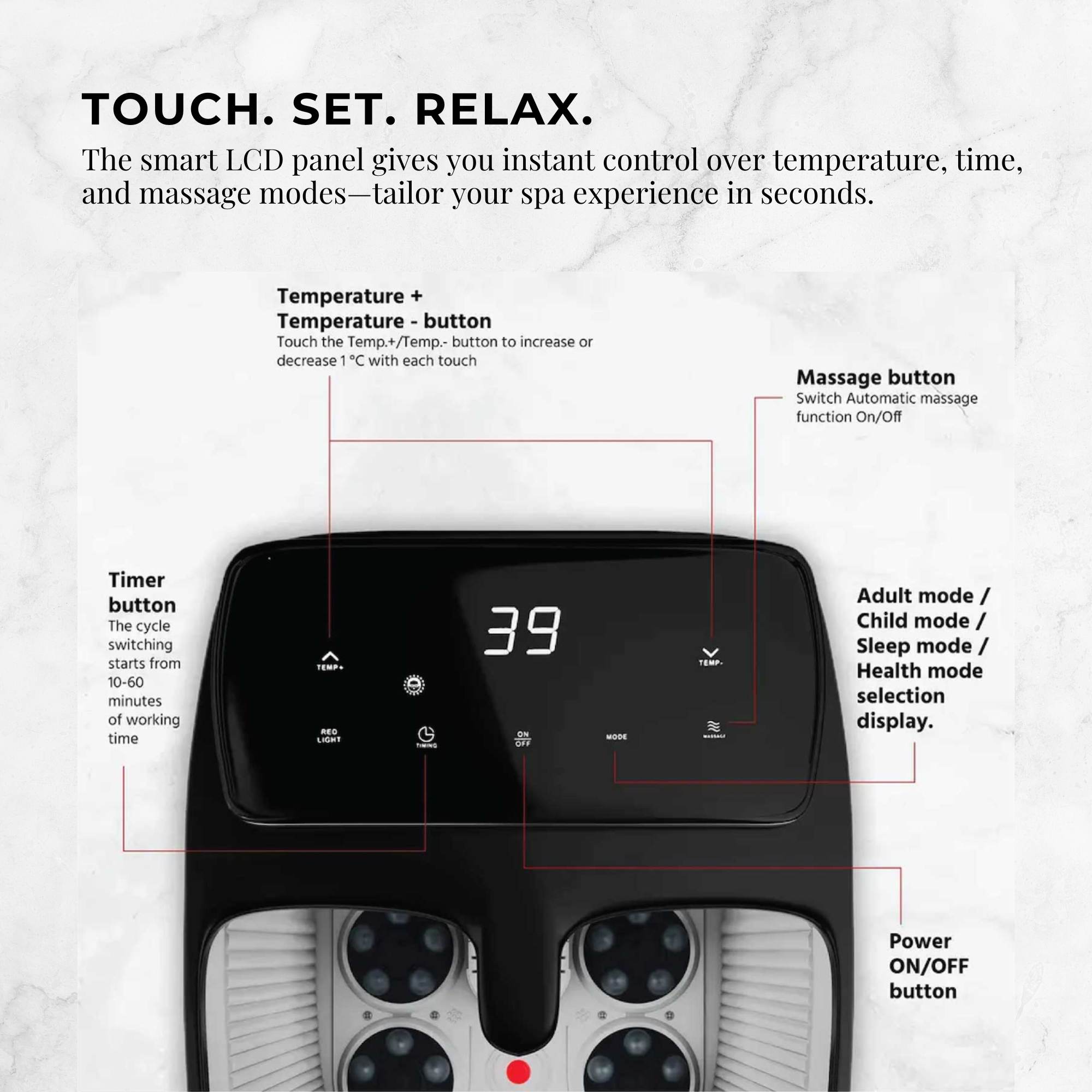 Foot Spa Automatic Water Heating Massager - Electric Pedicure Bath 6