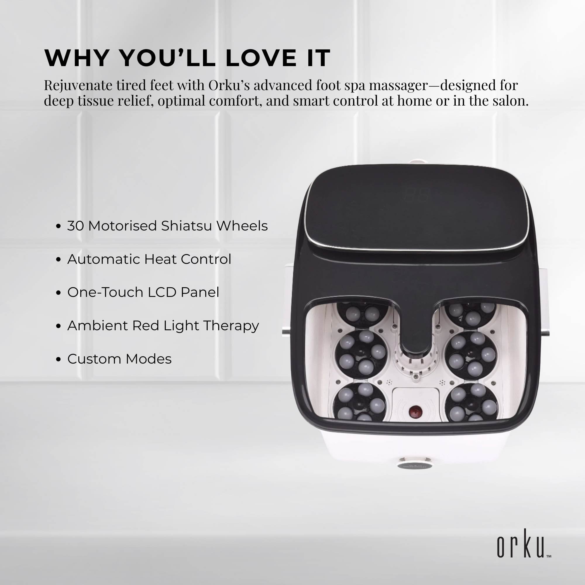 Foot Spa Automatic Water Heating Massager - Electric Pedicure Bath 7