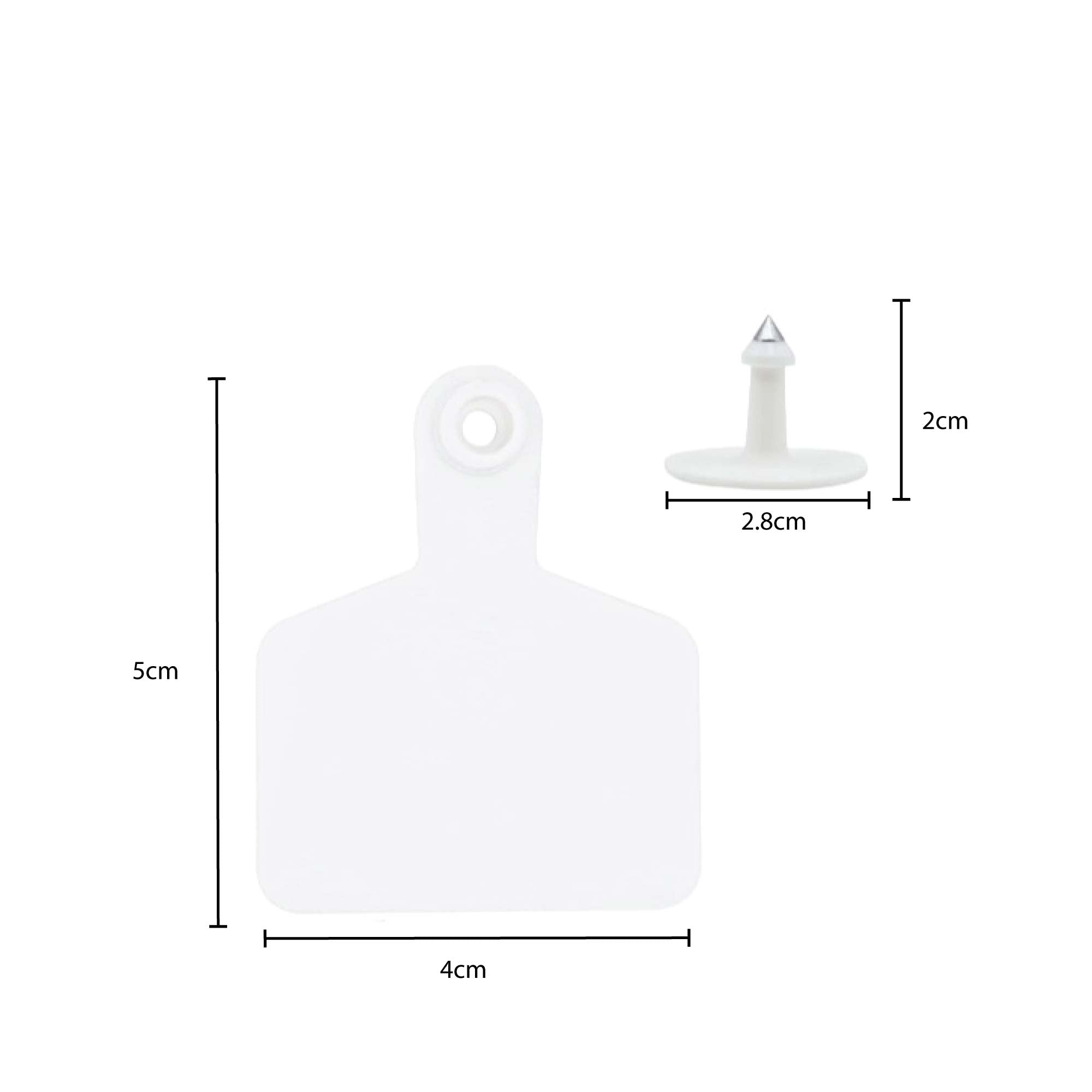 100x Cattle Ear Tags 5x4cm Set - Small White Blank Sheep Pig Livestock Label 3