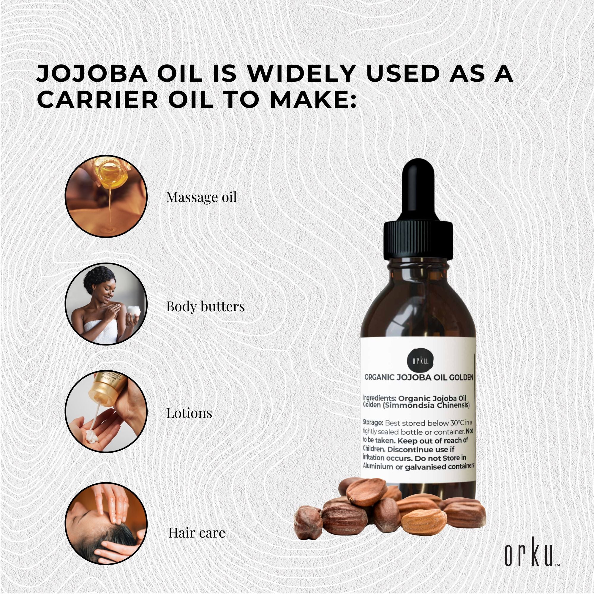 25ml Organic Jojoba Oil - Golden Pure Cold Pressed Seed For Hair Skin Nails 3