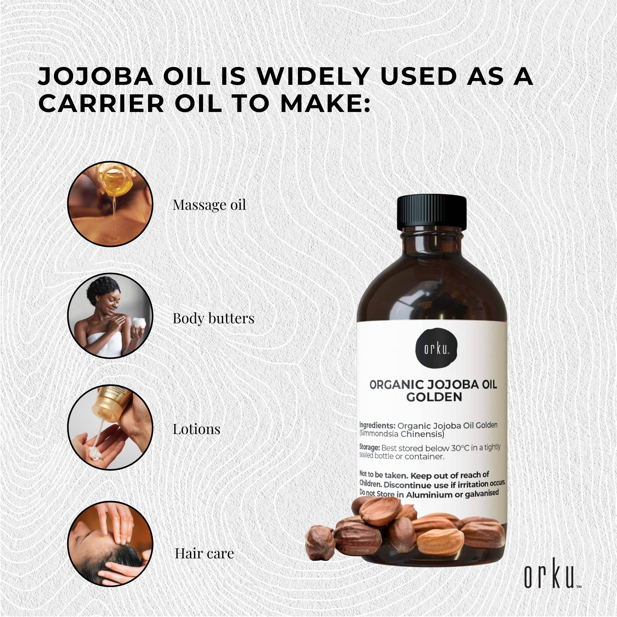 100ml Organic Jojoba Oil - Golden Pure Cold Pressed Seed For Hair Skin Nails 3