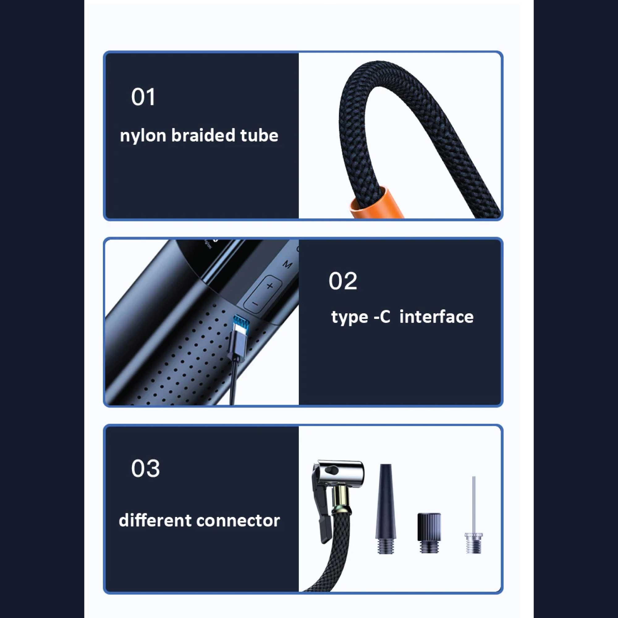 Portable Tyre Inflator - Rechargeable Car Bike Tire Air Pump Compressor 10