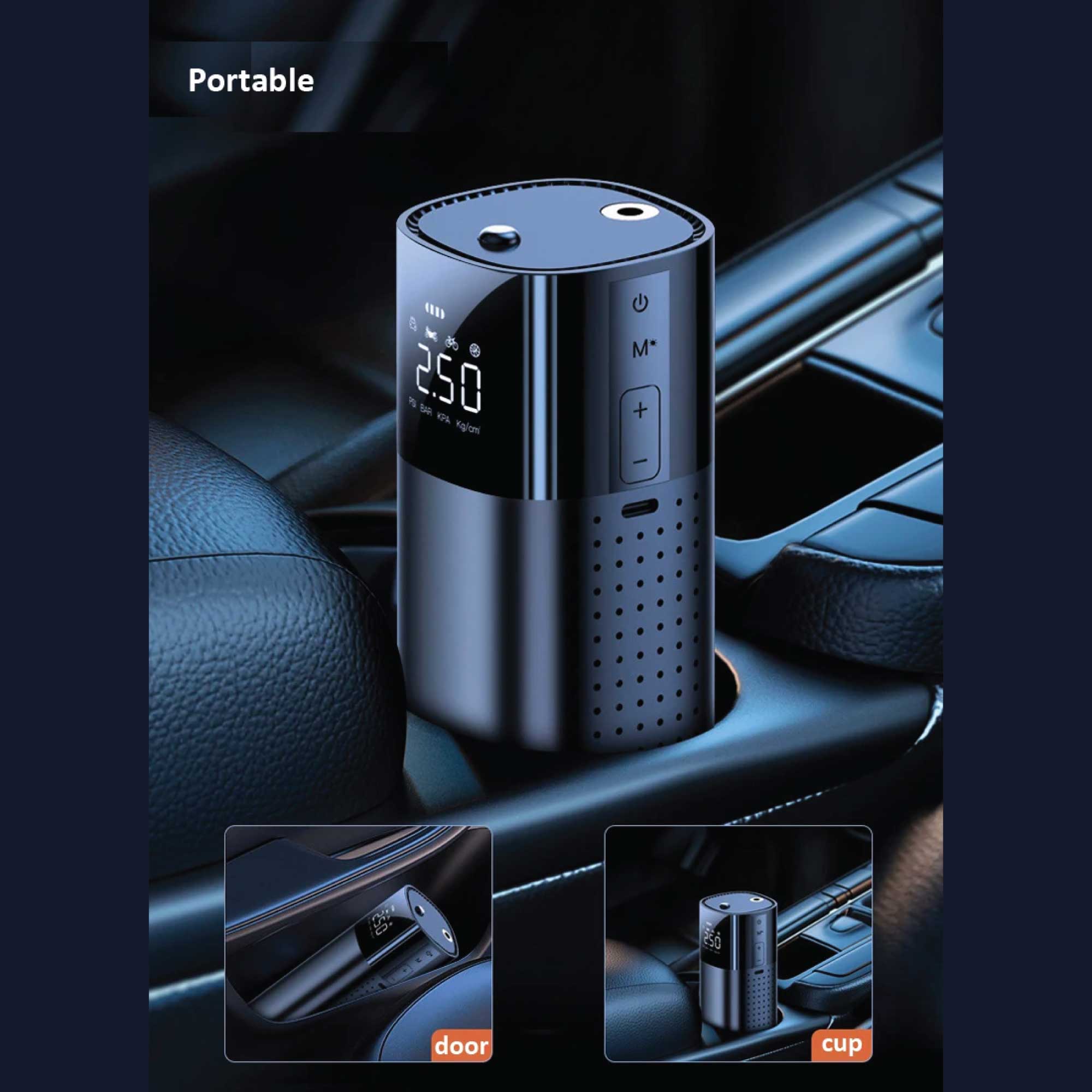 Portable Tyre Inflator - Rechargeable Car Bike Tire Air Pump Compressor 11