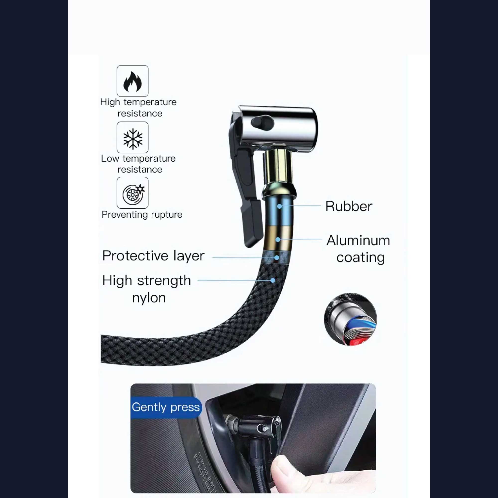 Portable Tyre Inflator - Rechargeable Car Bike Tire Air Pump Compressor 12