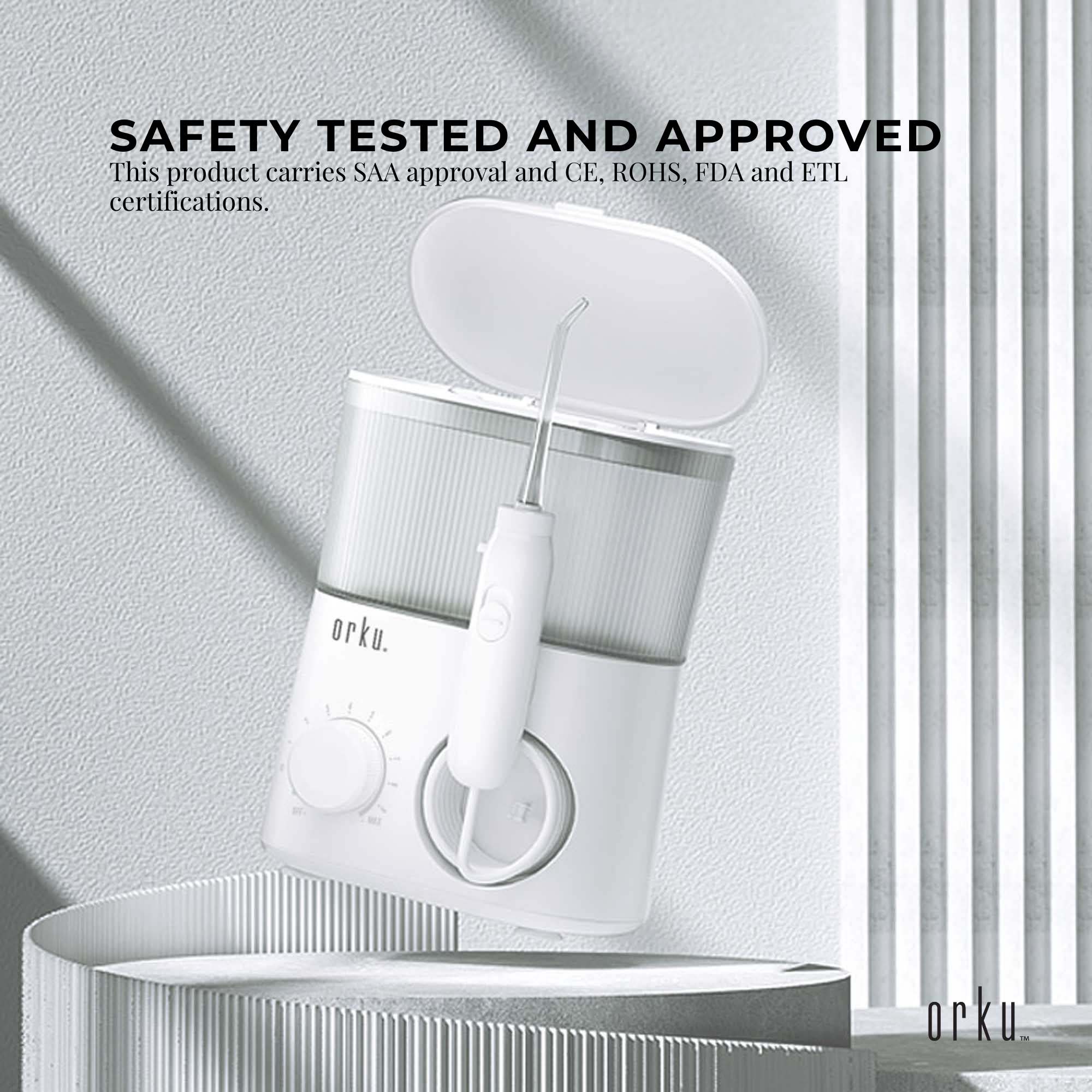 Water Jet Dental Flosser 600ml White - Electric Oral Pressure Tooth Irrigator 6