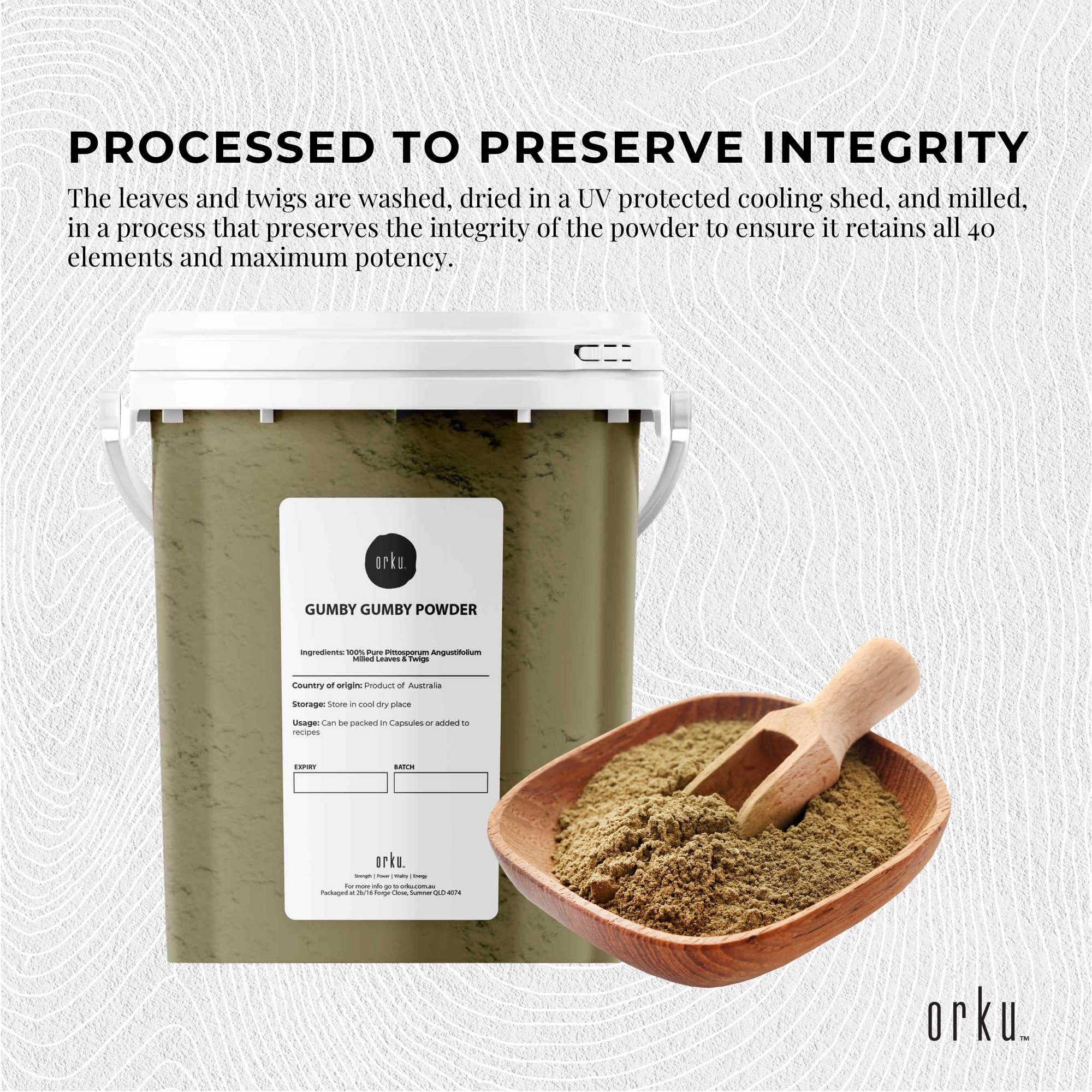 600g Gumby Gumby Pure Powder Tub Gumbi Aboriginal Plant Pittosporum Angustifolum 6