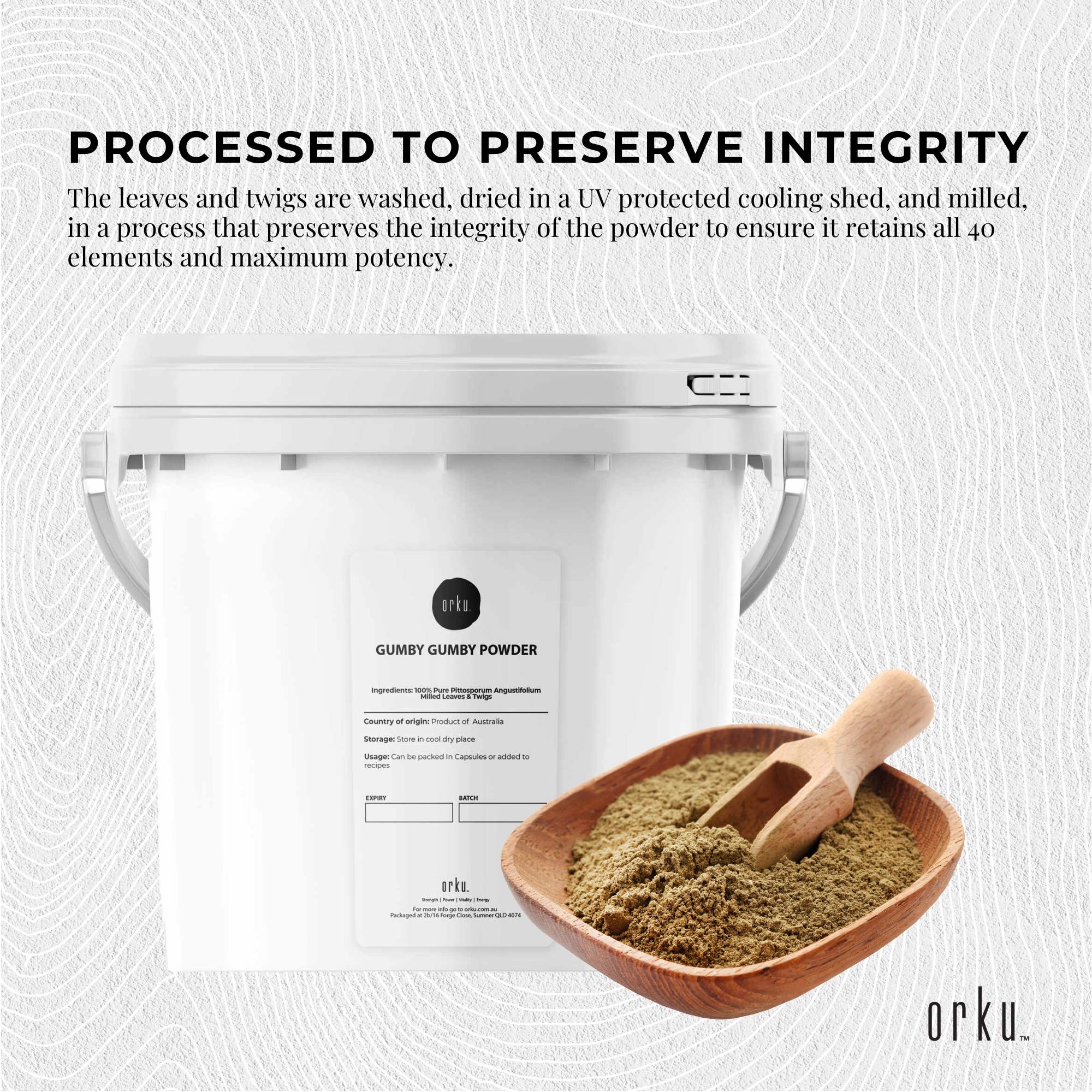 3Kg Gumby Gumby Pure Powder Tub Gumbi Aboriginal Plant Pittosporum Angustifolum 6