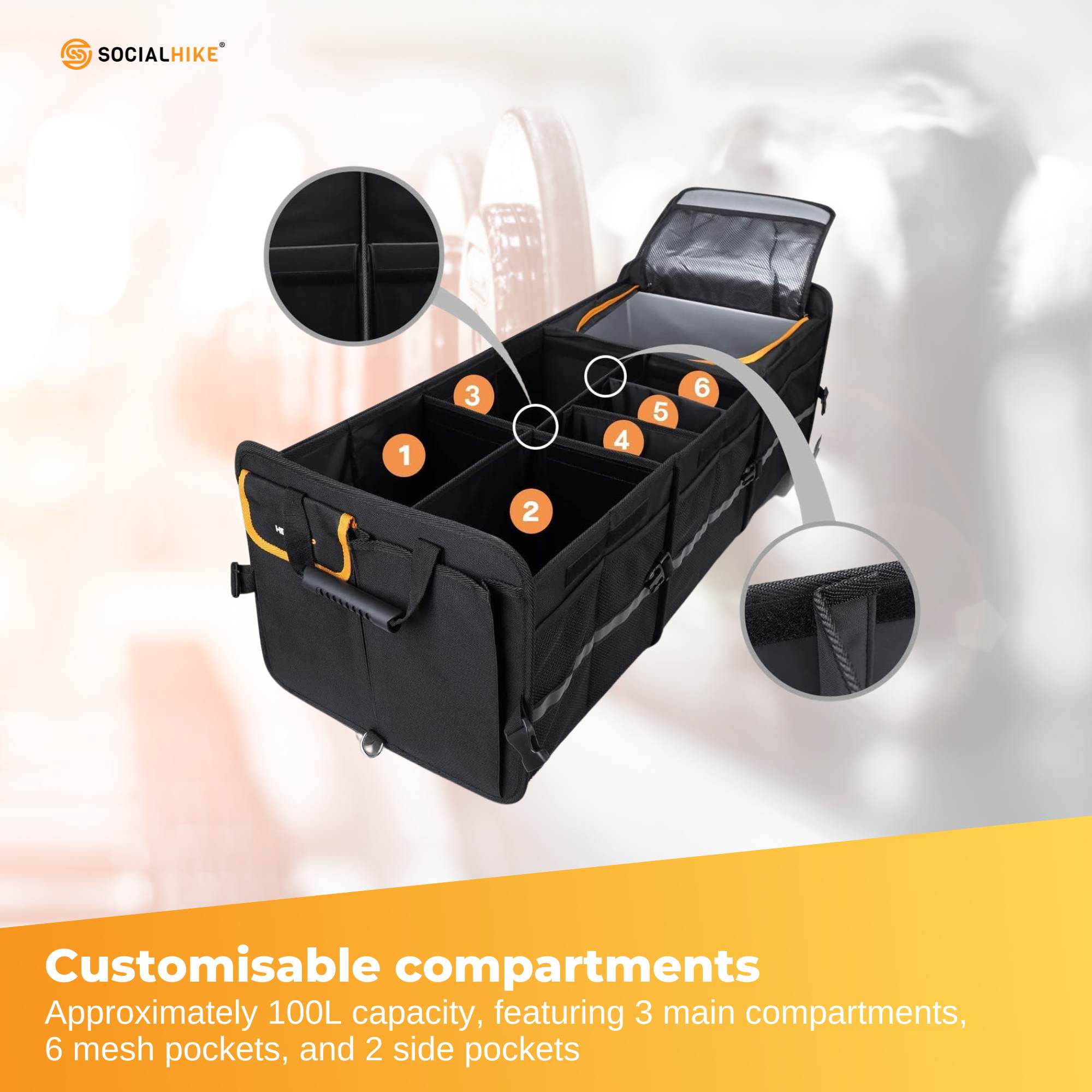 Car Boot Organiser With Cooler - Collapsible Storage Box For Trunk 3