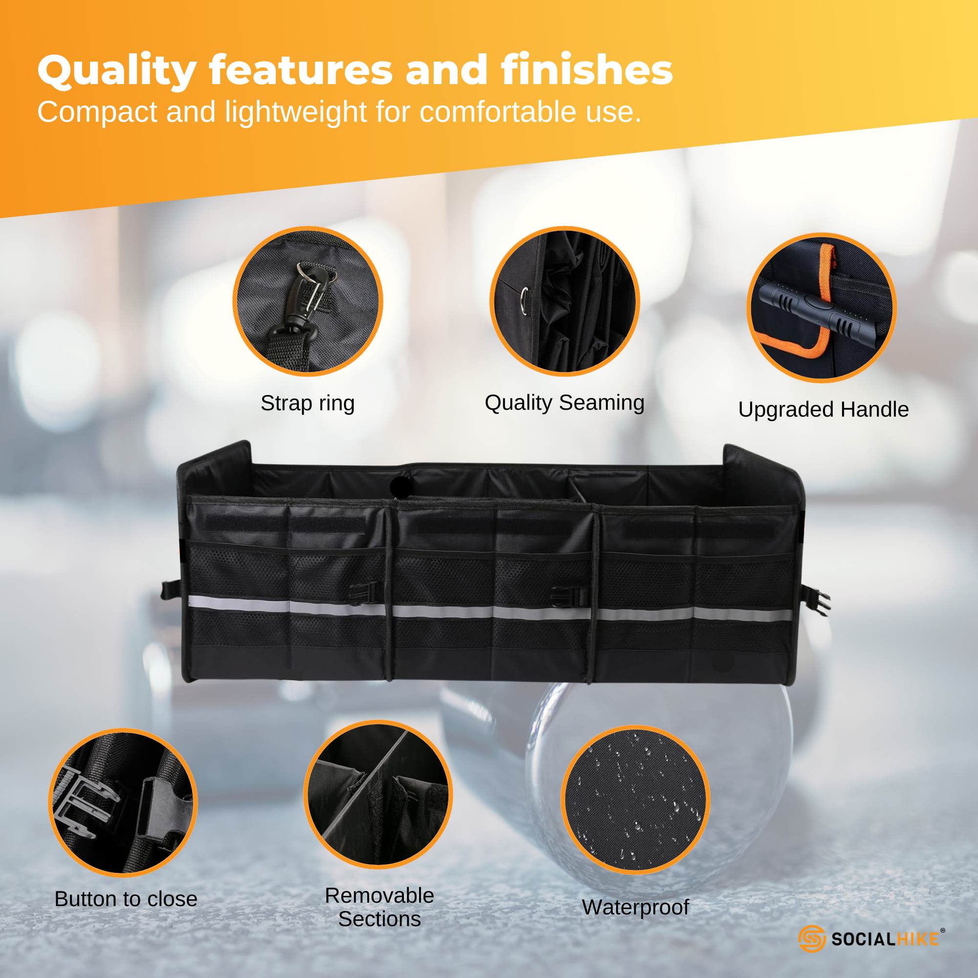 Car Boot Organiser With Cooler - Collapsible Storage Box For Trunk 5