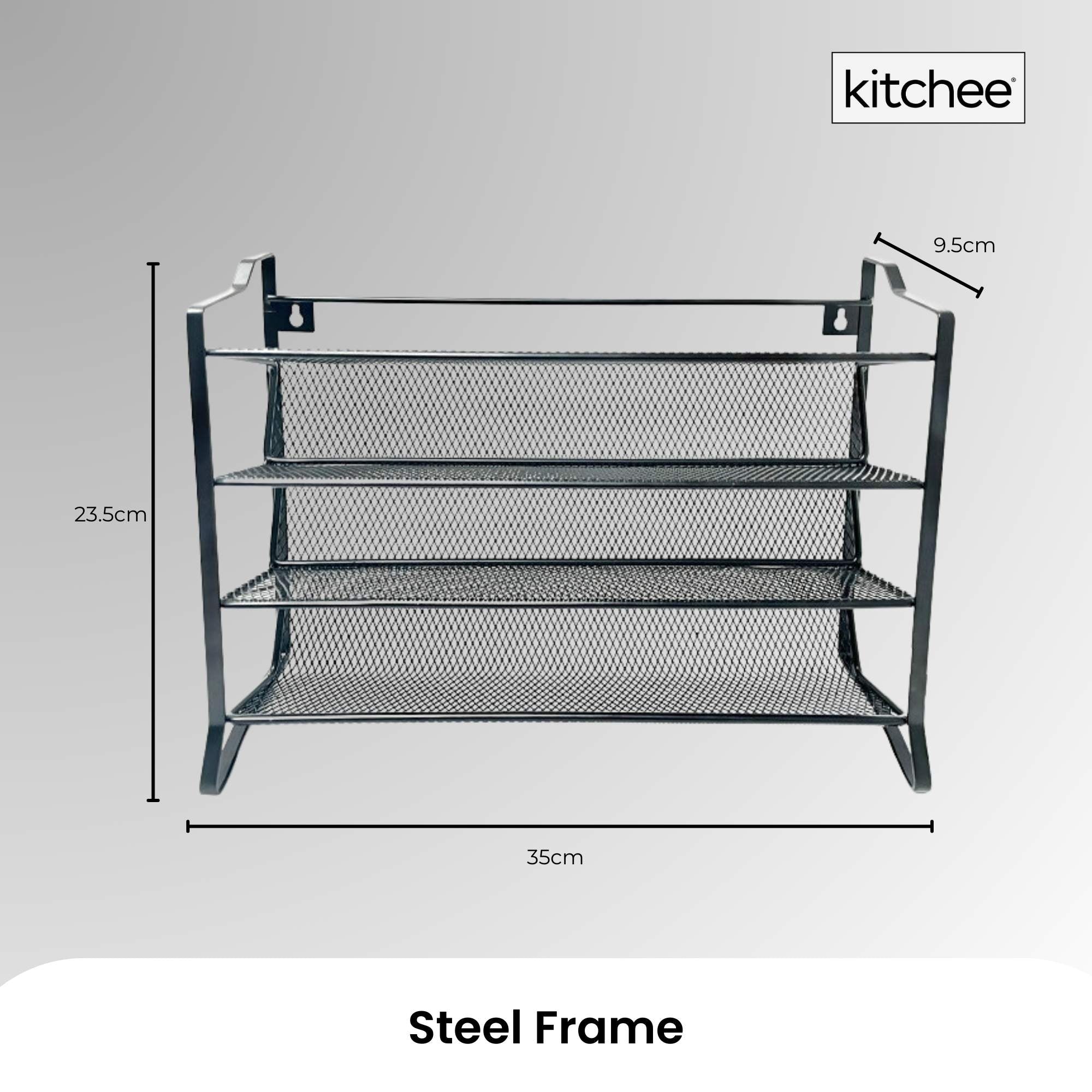 4 Tier Metal Spice Rack + 28 Glass Jars - Kitchen Pantry Herb Storage Organiser 6
