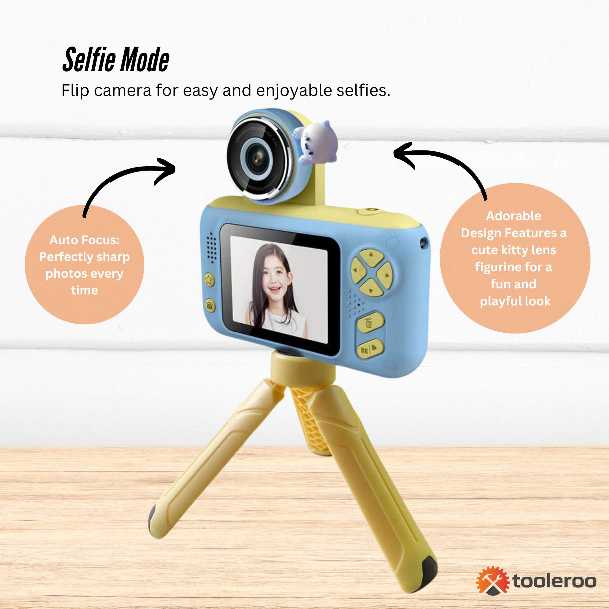 Kids HD Digital Camera Blue - Children's Selfie Photo Video 2.4 Inch Screen 6