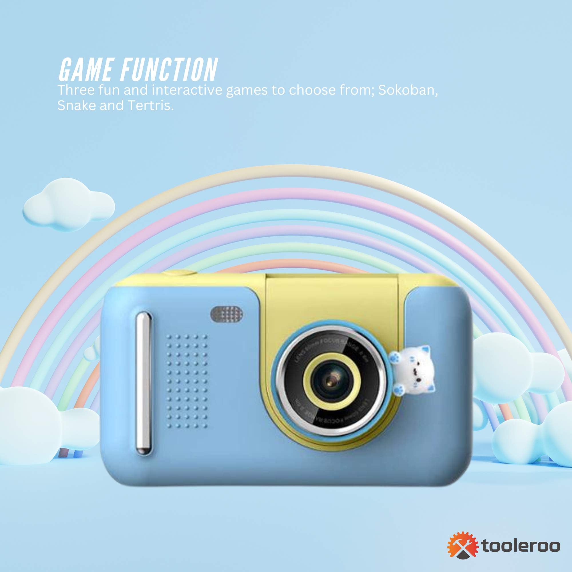 Kids HD Digital Camera Blue - Children's Selfie Photo Video 2.4 Inch Screen 8