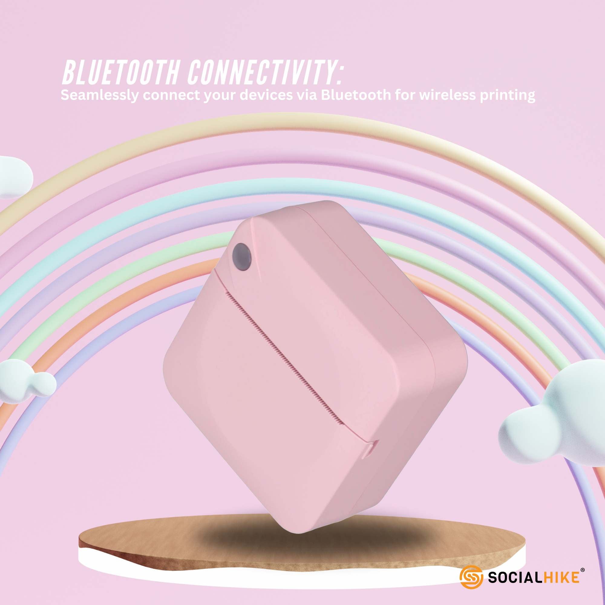 Portable Mini Printer Pink - Inkless Bluetooth Phone Pocket Thermal Printing 6