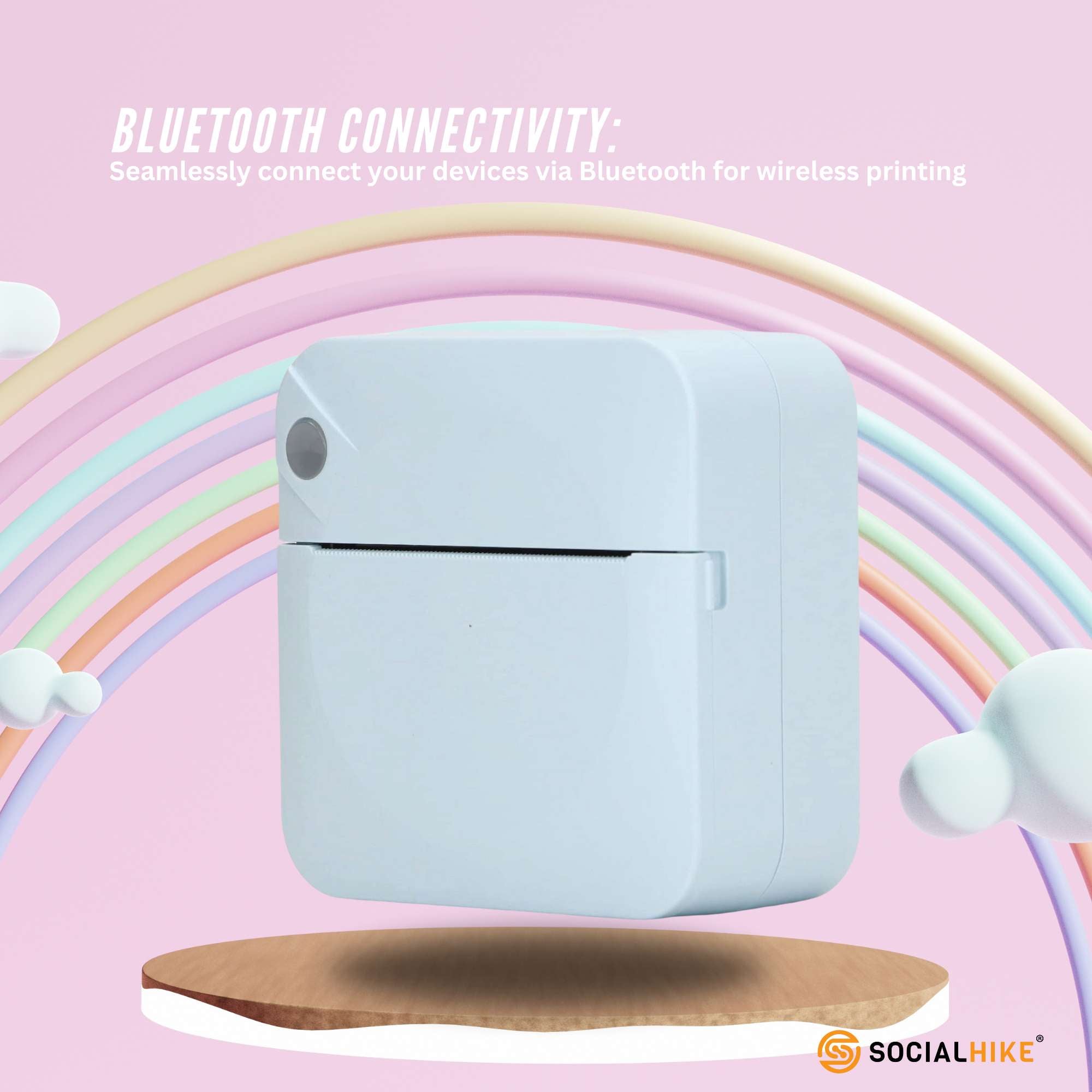 Portable Mini Printer Blue - Inkless Bluetooth Phone Pocket Thermal Printing 6