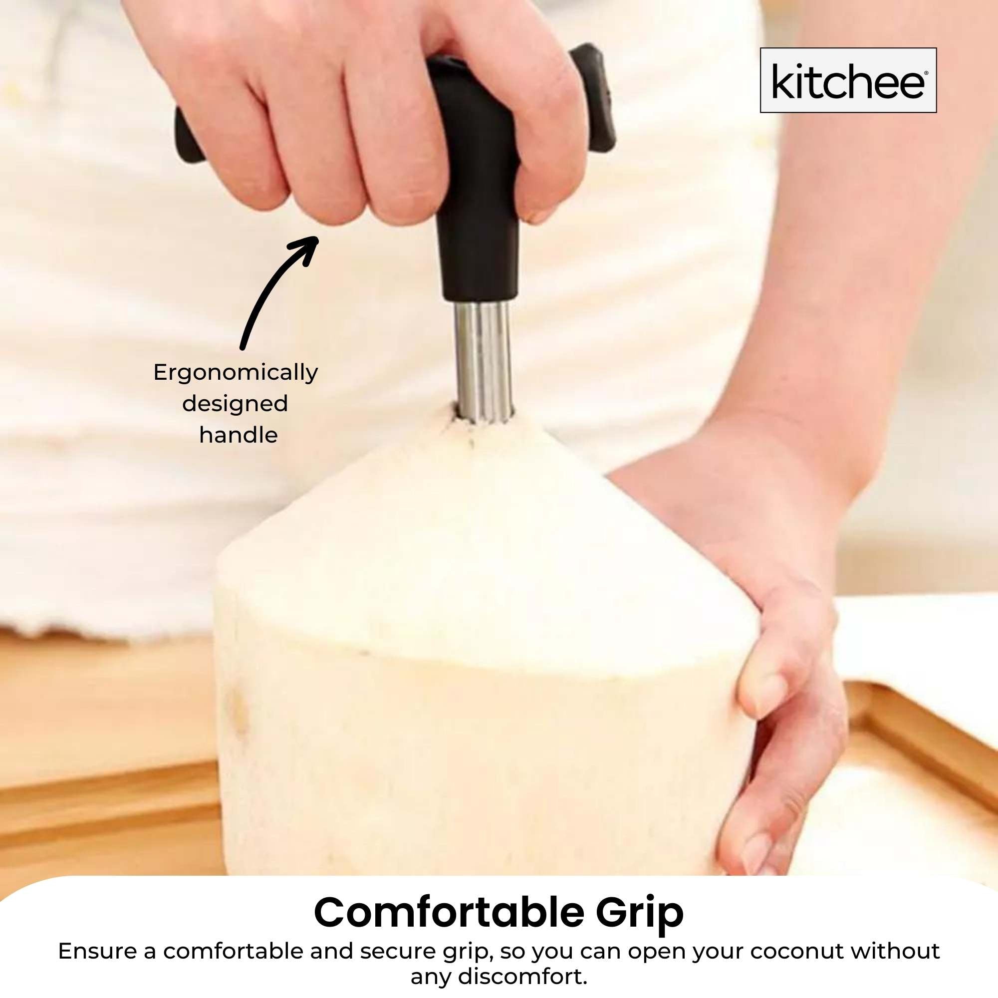 200x Kitchee Coconut Opener - Stainless Steel Hole Punch Kitchen Tool 4
