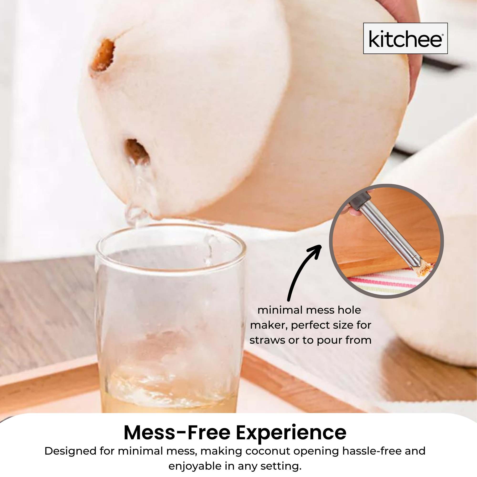 200x Kitchee Coconut Opener - Stainless Steel Hole Punch Kitchen Tool 6