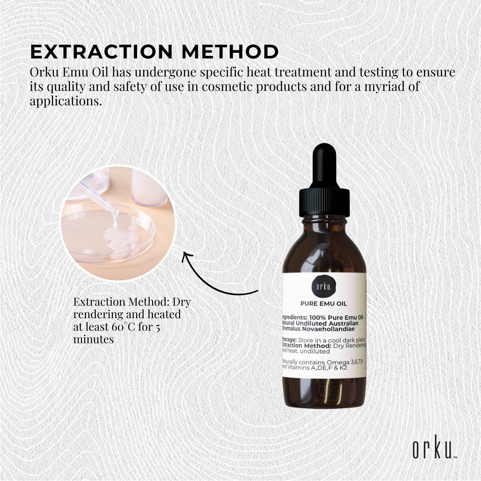 Orku 25ml Pure Emu Oil with Dropper - Undiluted Natural Dromaius Novaehollandiae 4