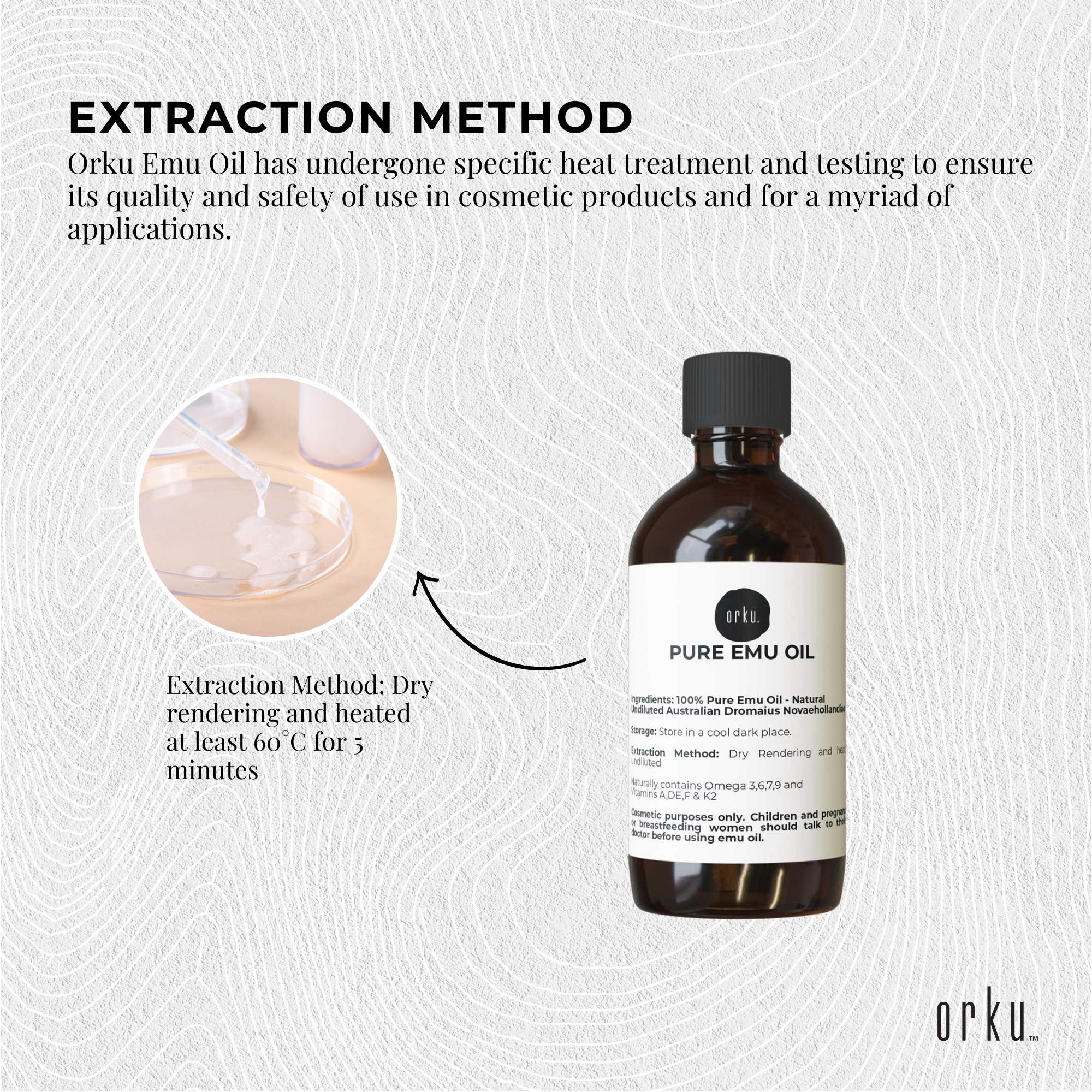 Orku 100ml Pure Emu Oil - Natural Undiluted Australian Dromaius Novaehollandiae 4